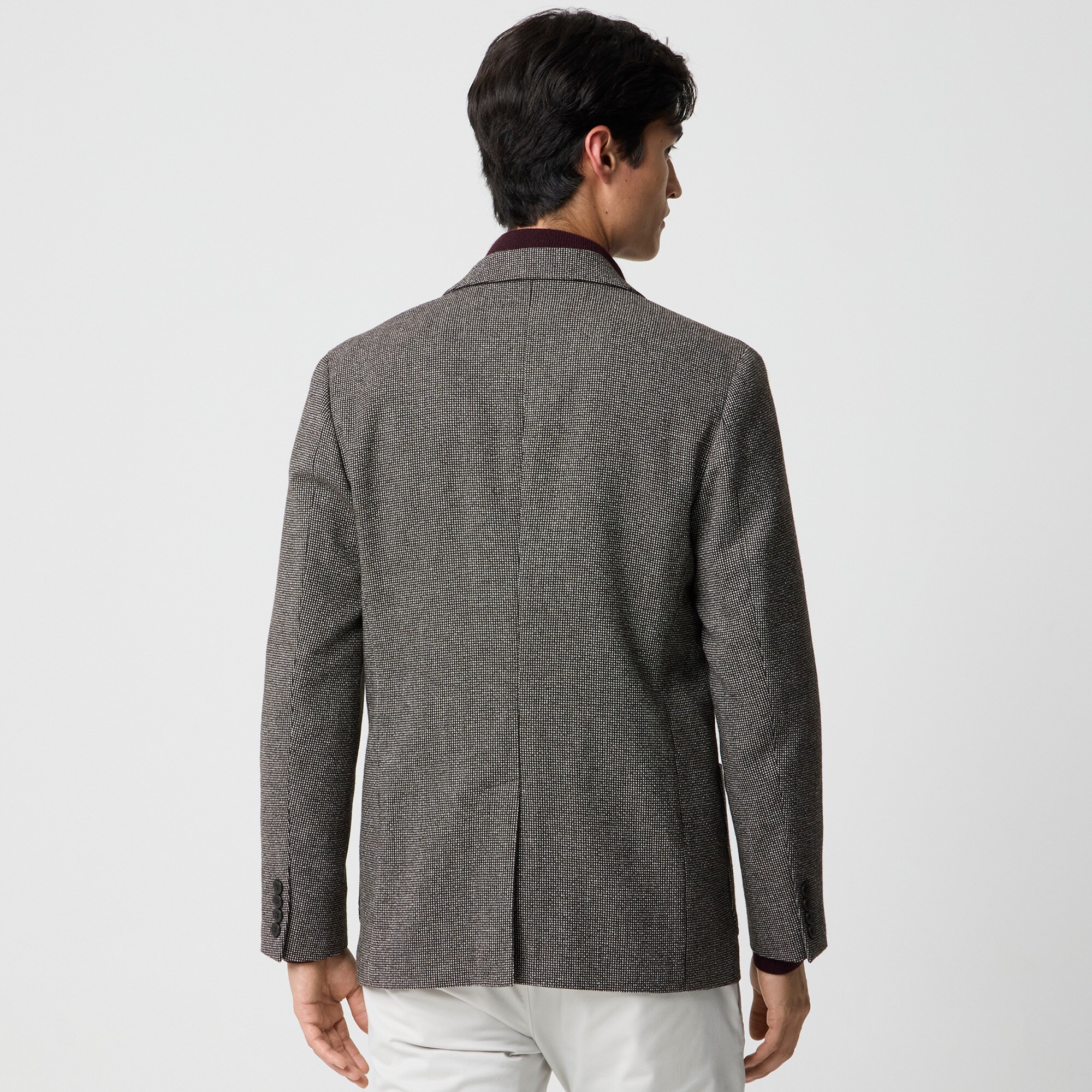 Slim-fit wool-blend dobby blazer