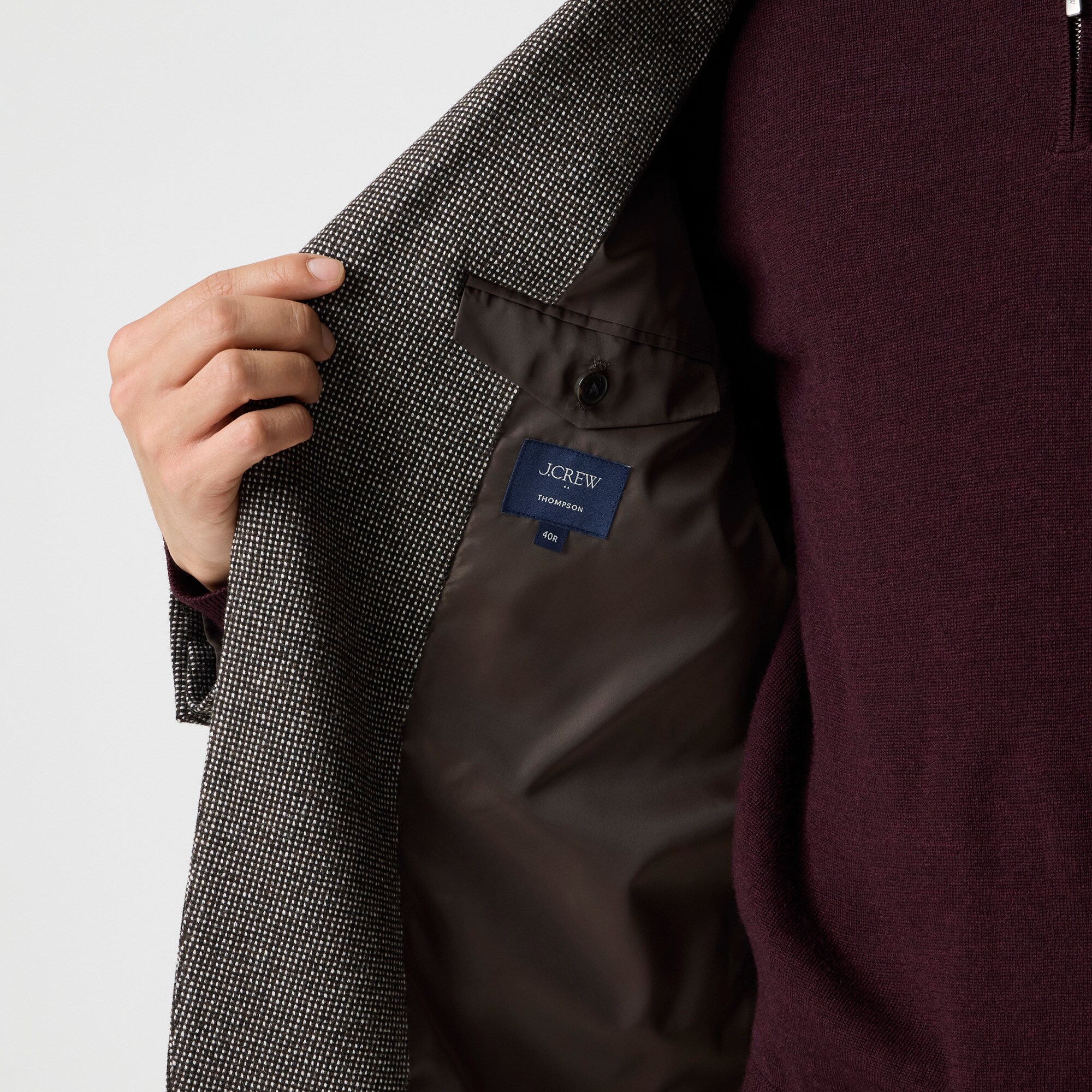 Slim-fit wool-blend dobby blazer