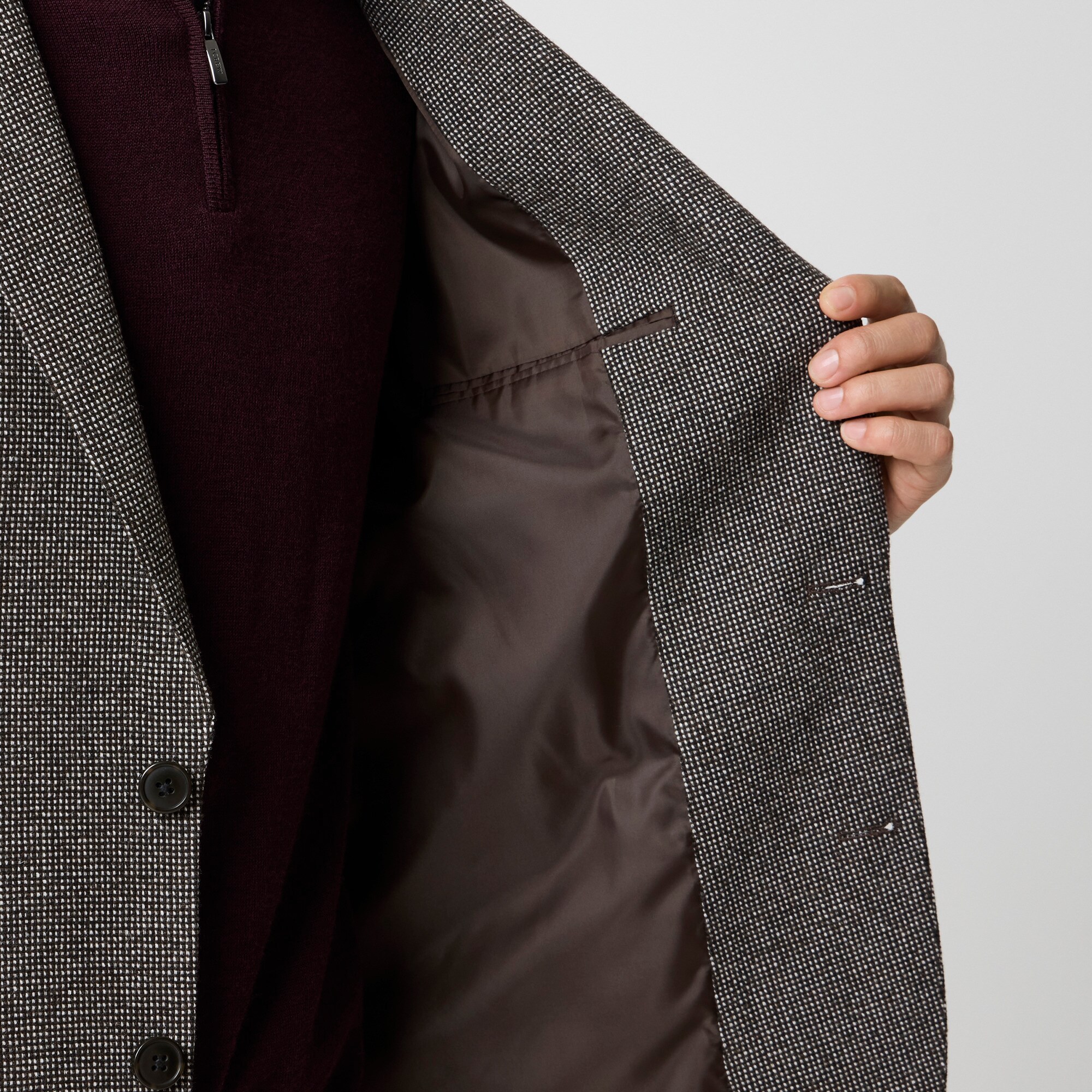 Slim-fit wool-blend dobby blazer