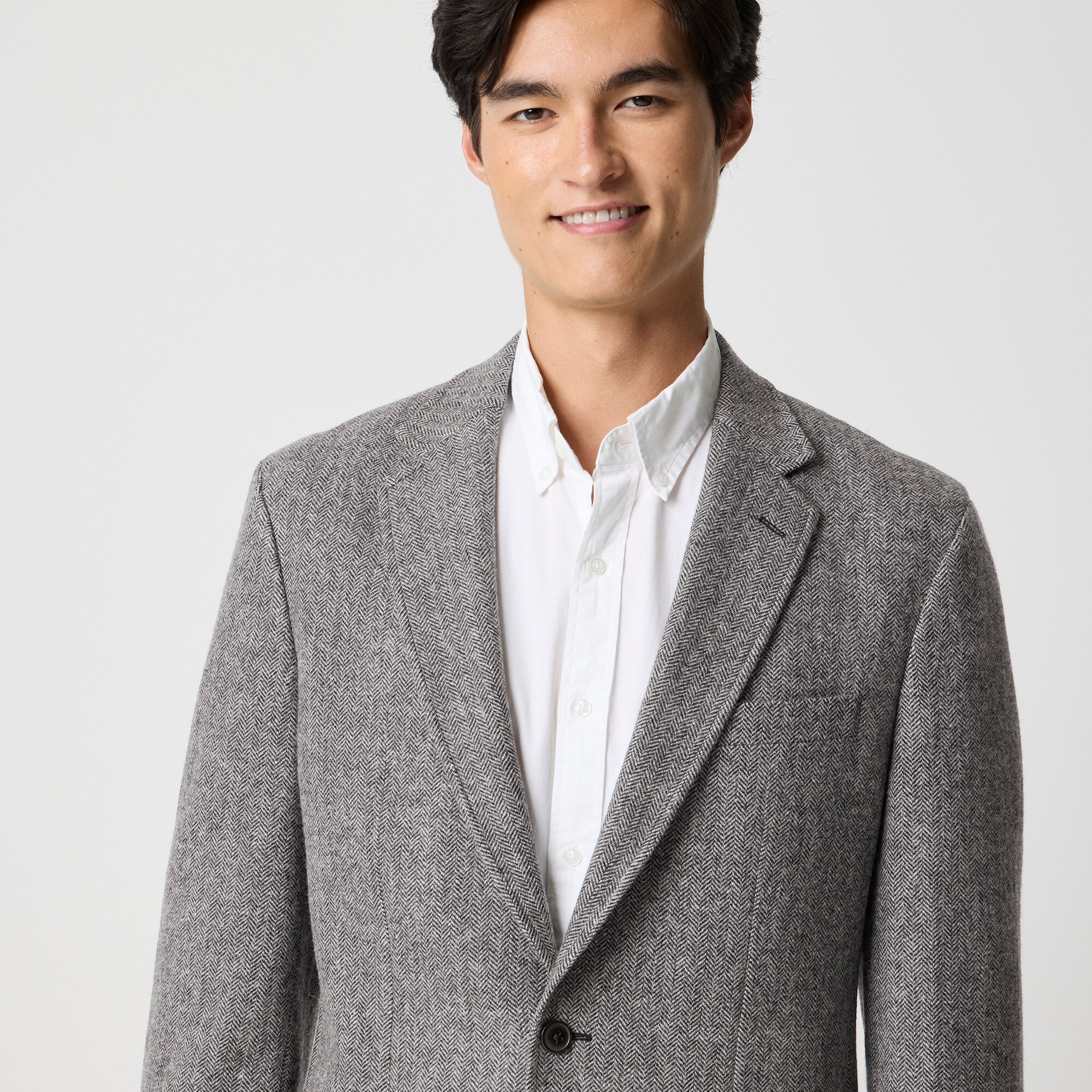 Wool-blend herringbone blazer