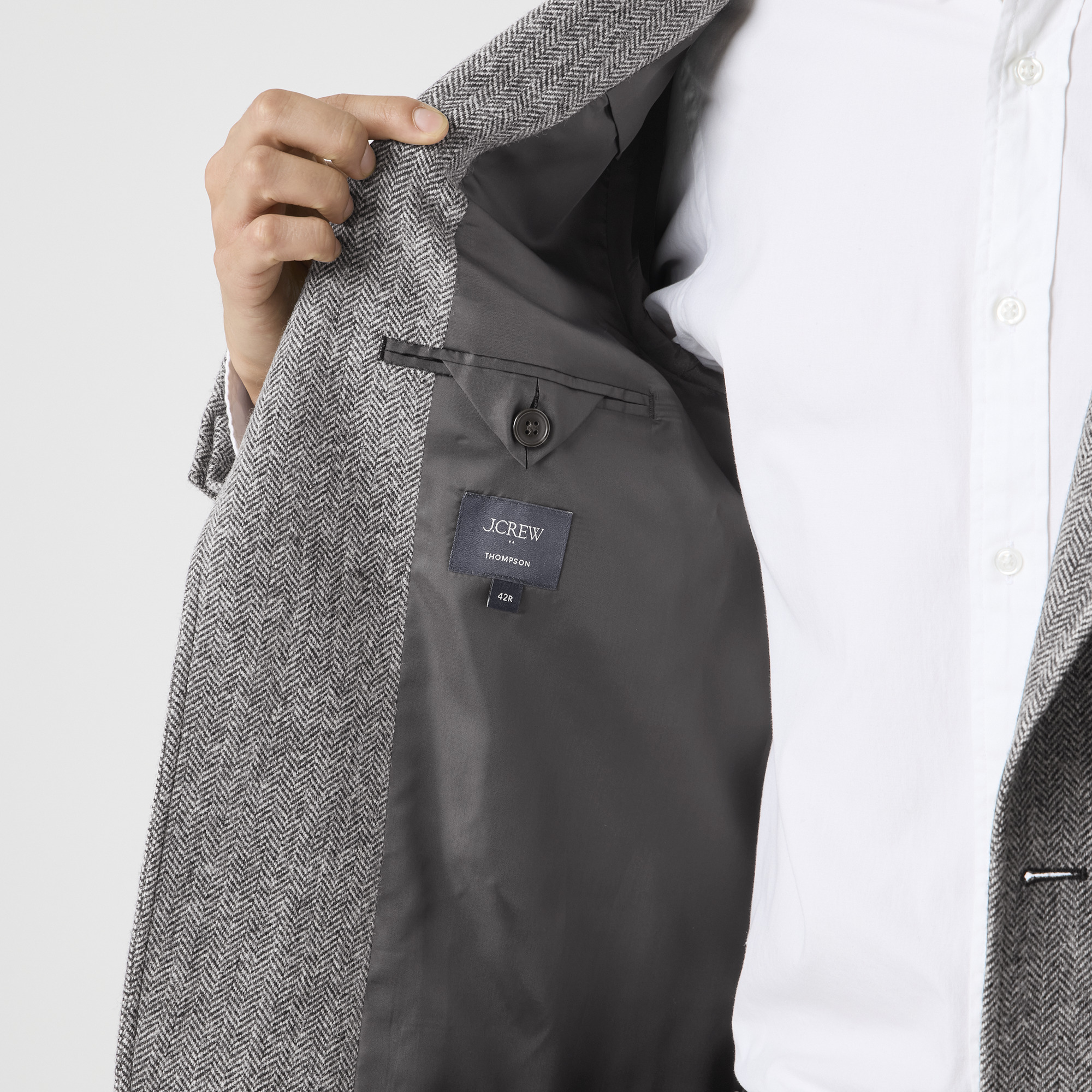 Wool-blend herringbone blazer