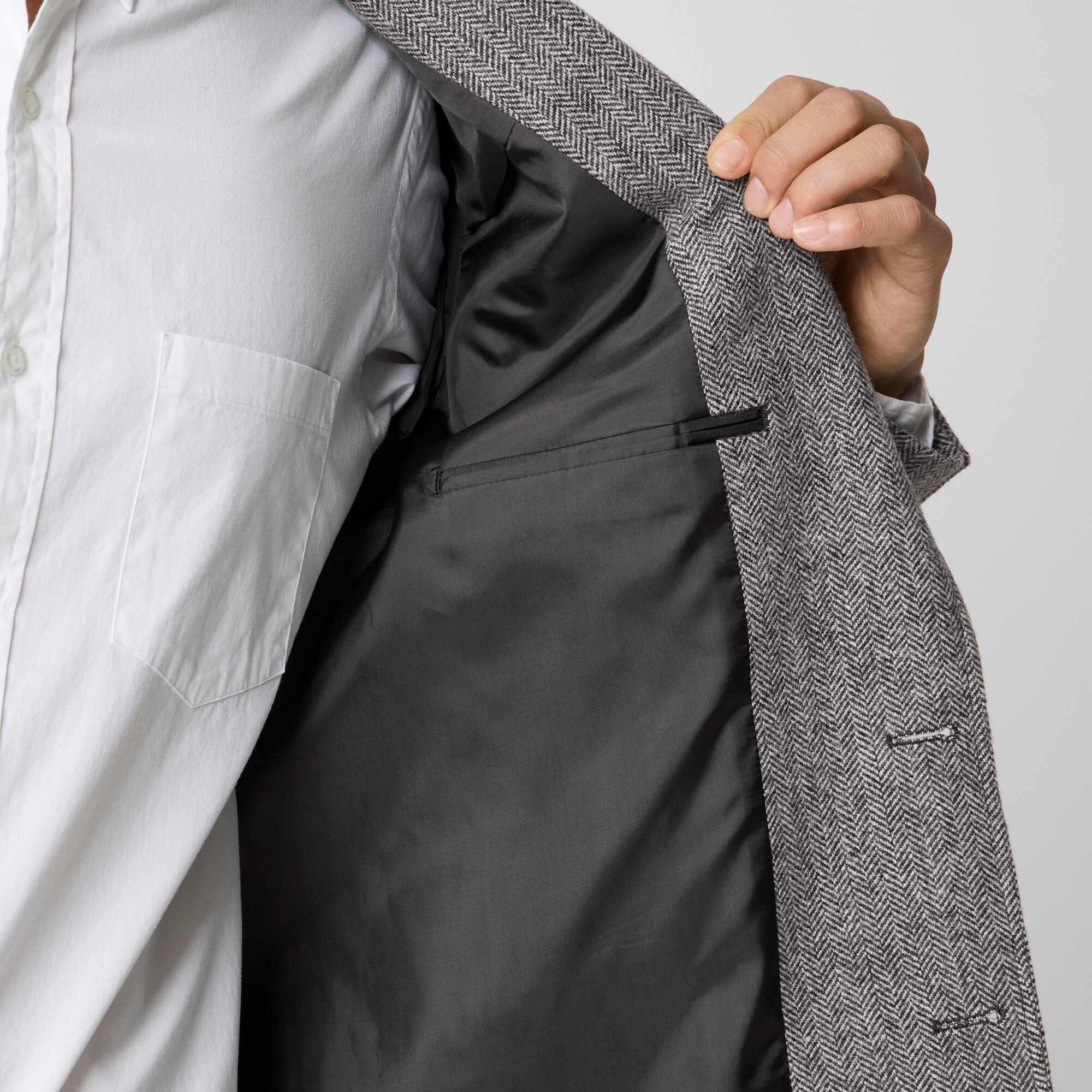 Wool-blend herringbone blazer