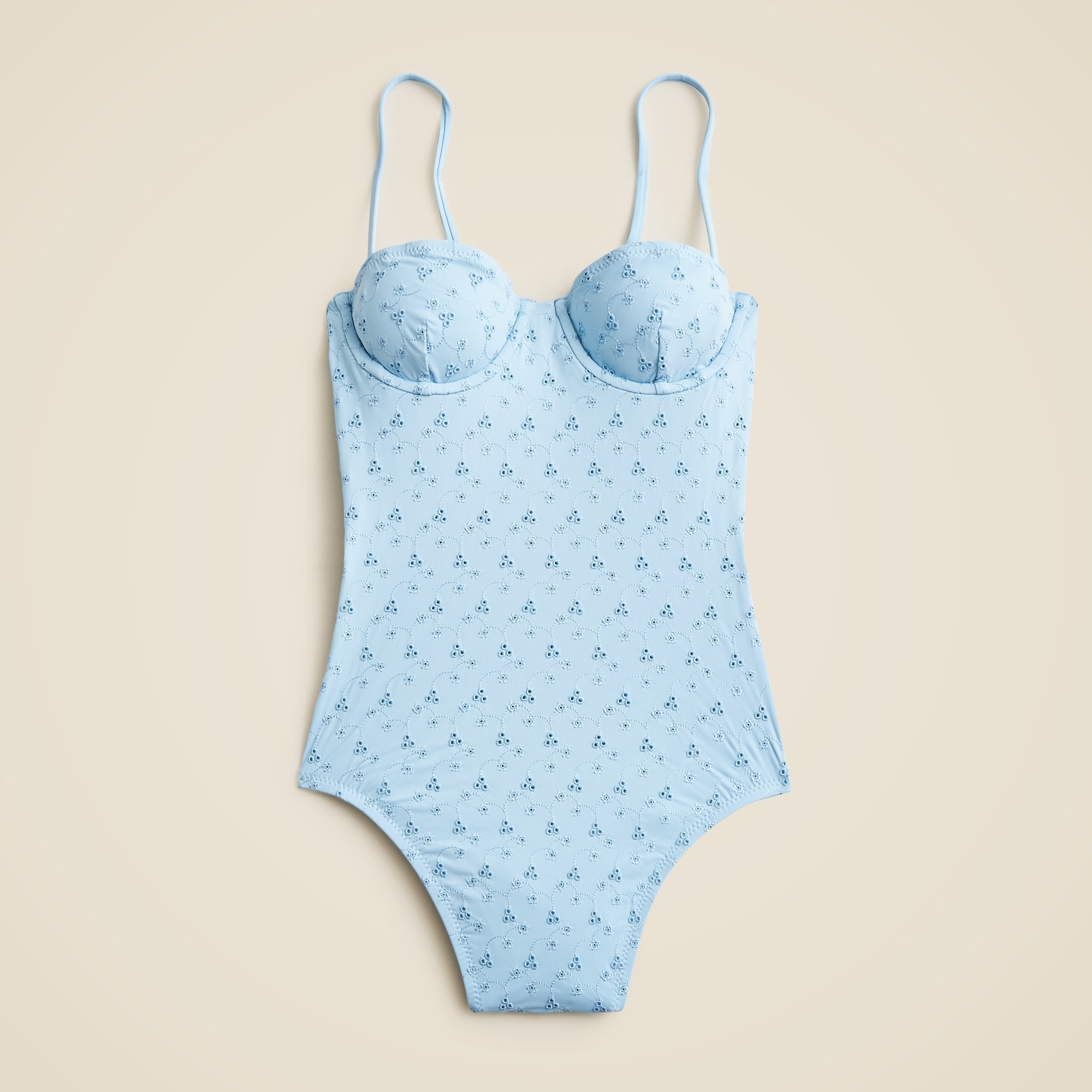 Eyelet balconette underwire one-piece