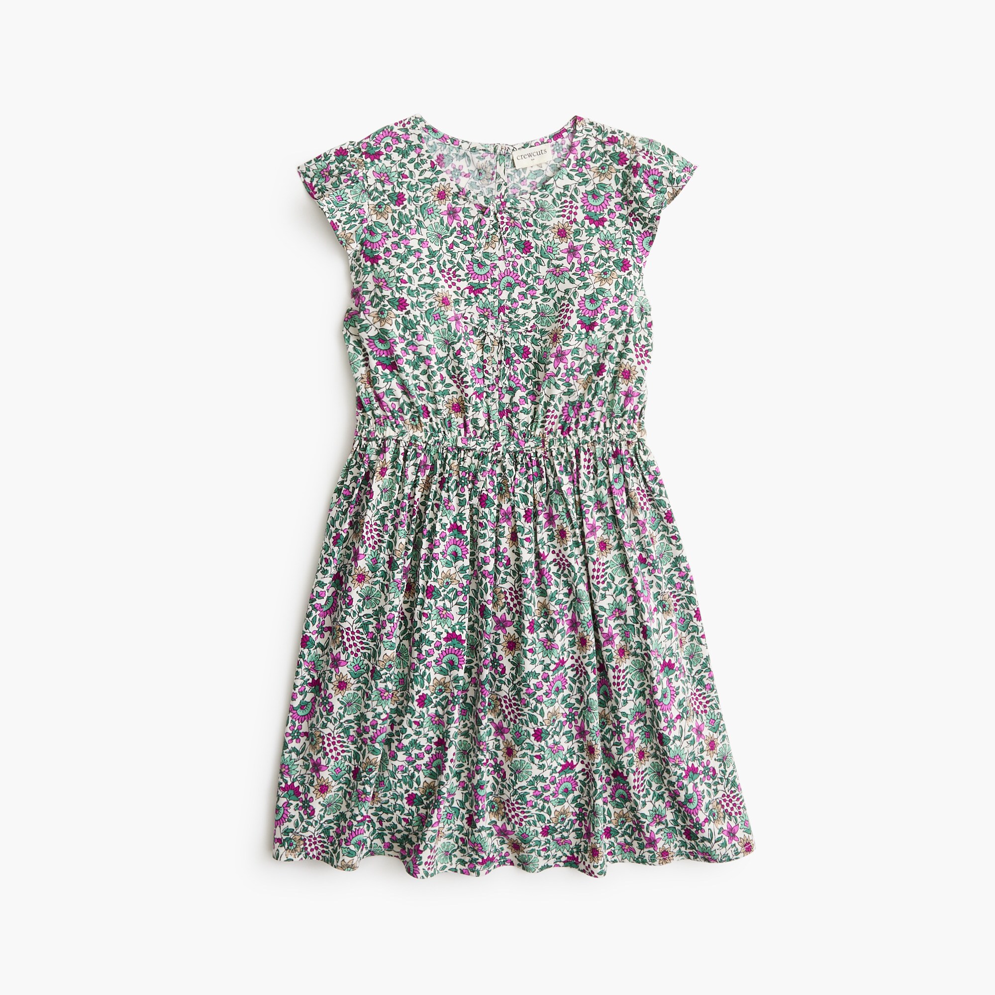 Girls' floral bow-front dress