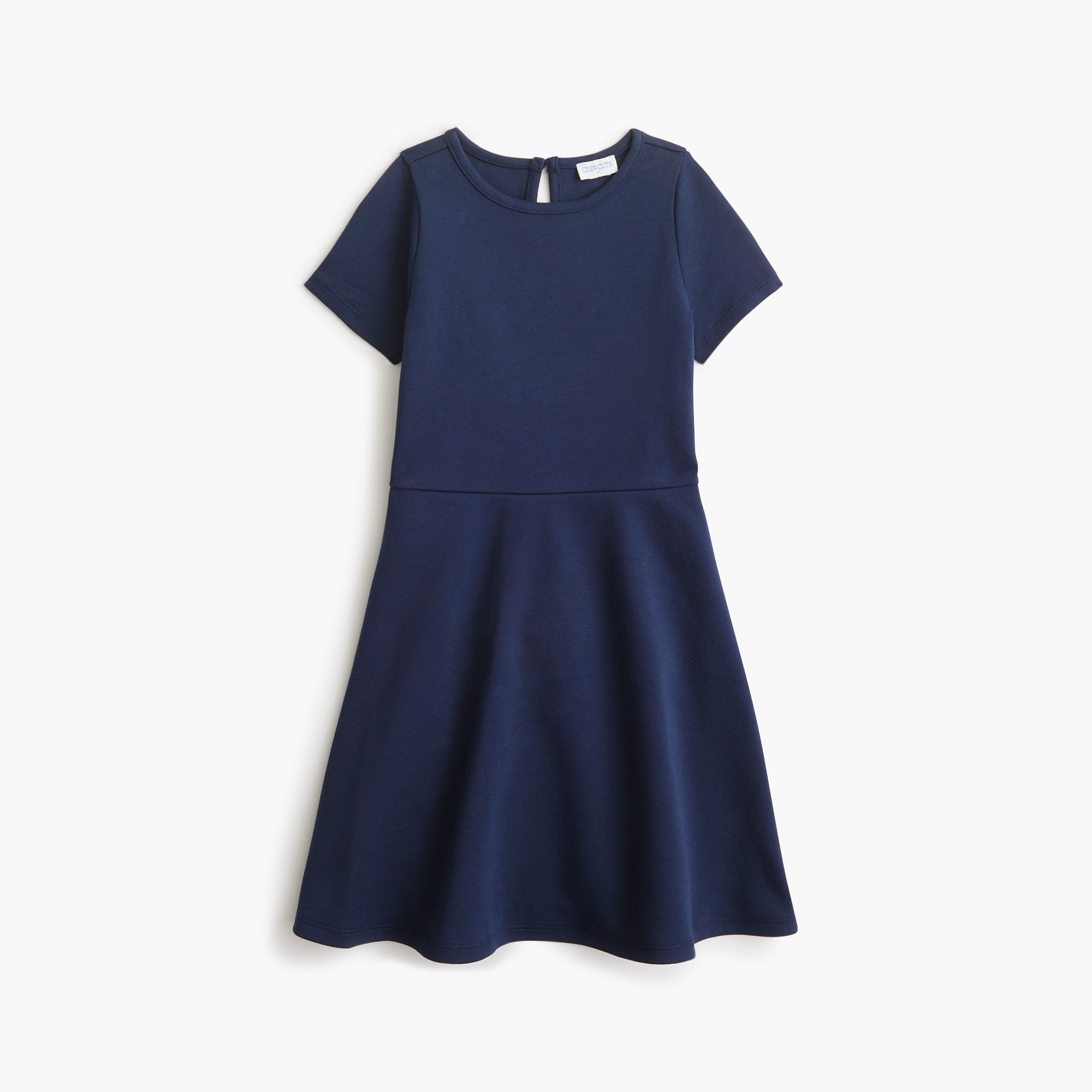 Girls' Short-Sleeve Ponte Uniform Dress (Navy, Size 3) J.Crew Factory