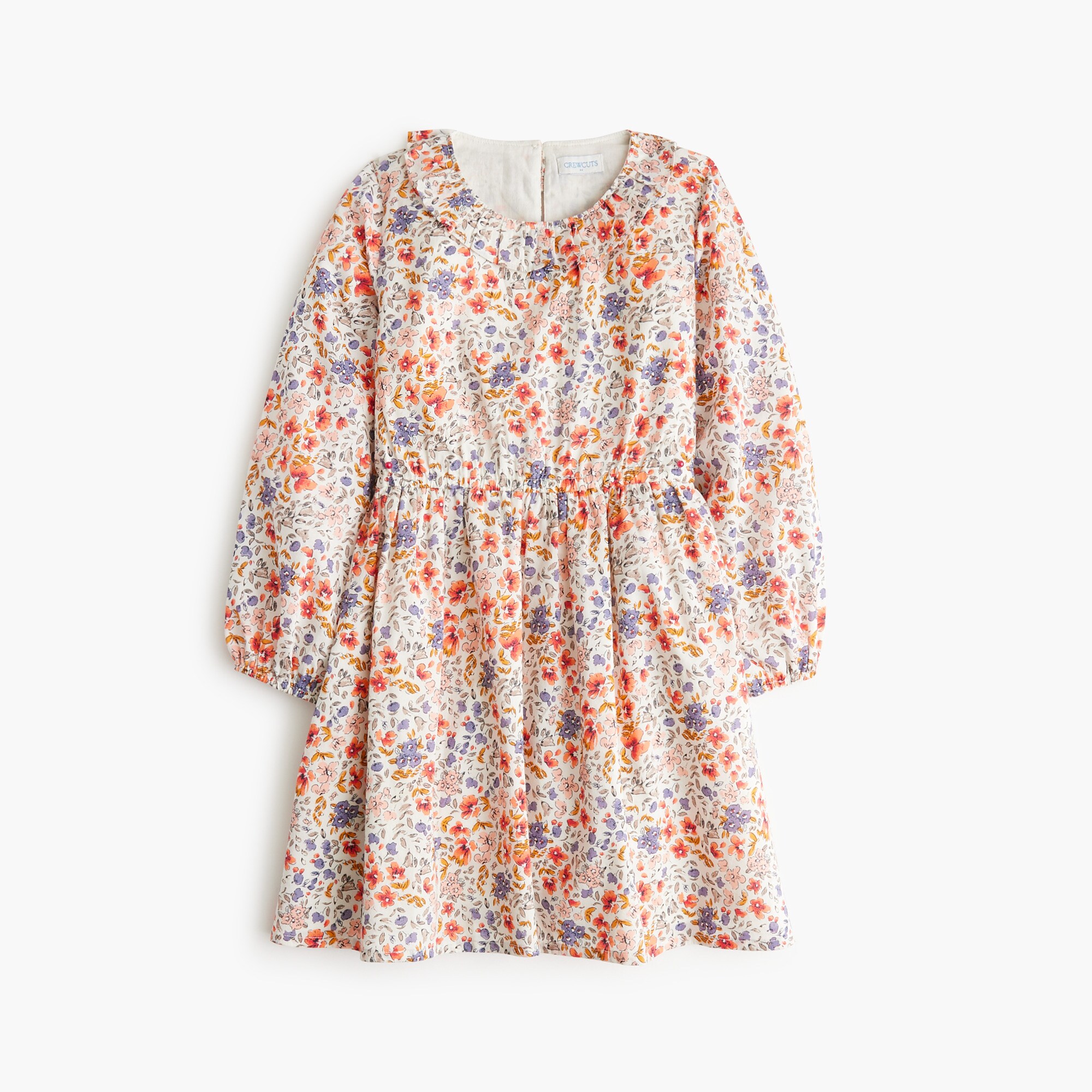  Girls' floral ruffleneck dress