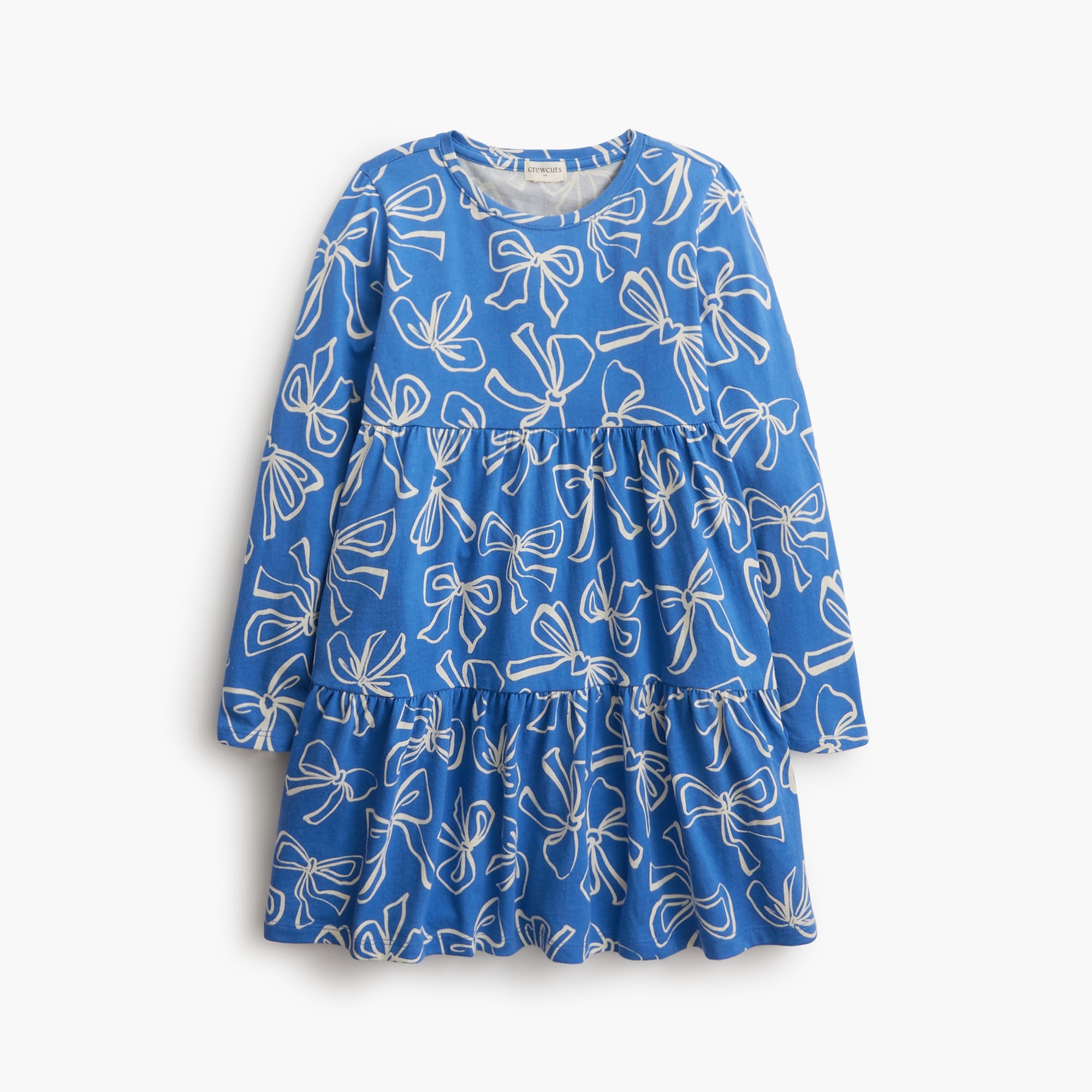 girls Girls' bow tiered knit dress