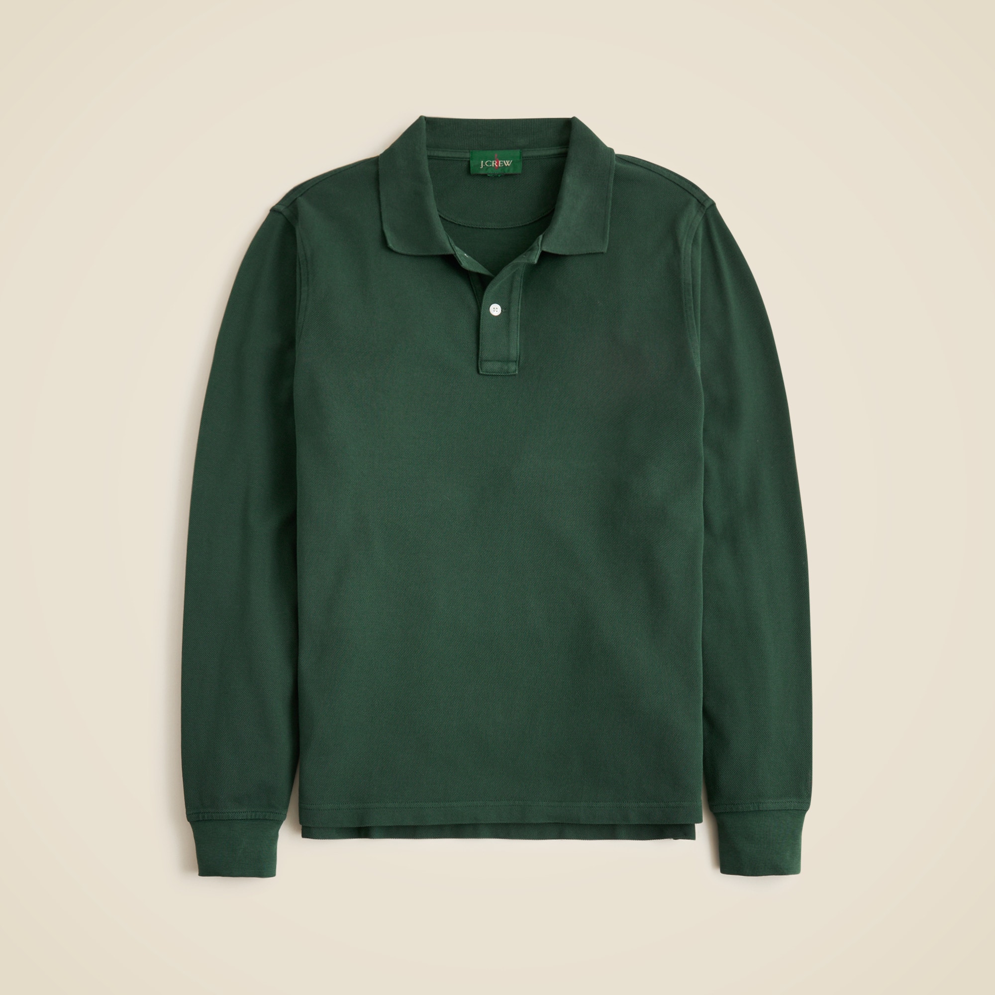 Tシャツ・カットソー SATUR Striped Pique Polo Long Sleeve Deep Green DR2A5D21620-04400-1.jpg?v=