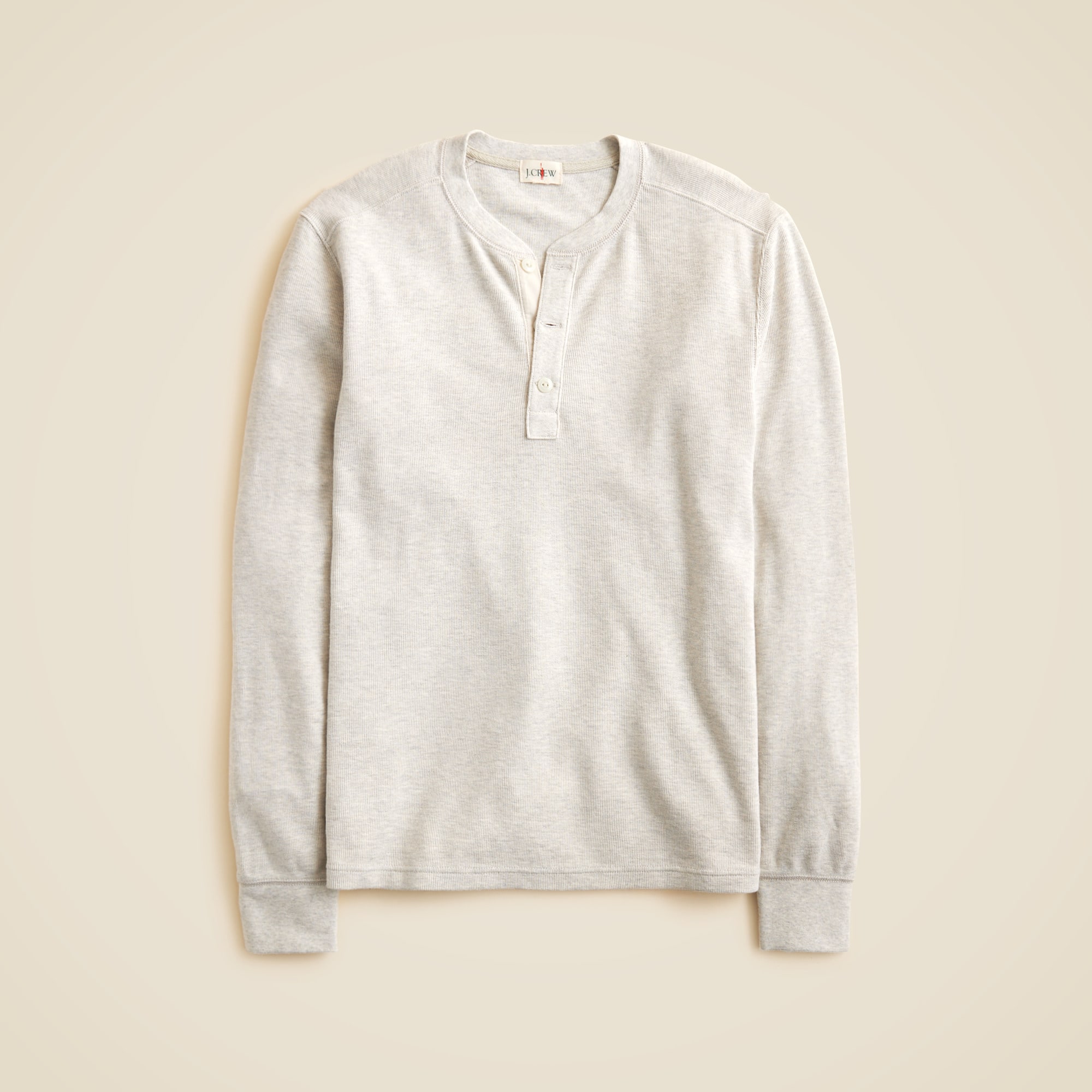 Jacquard rib-knit henley