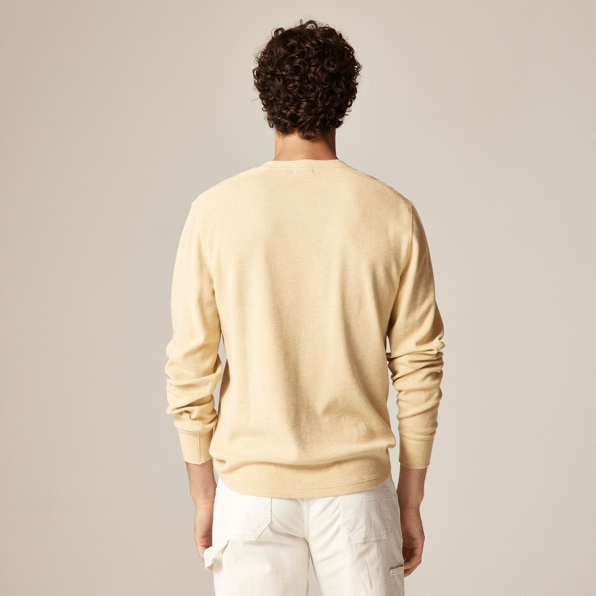 Jacquard rib-knit henley