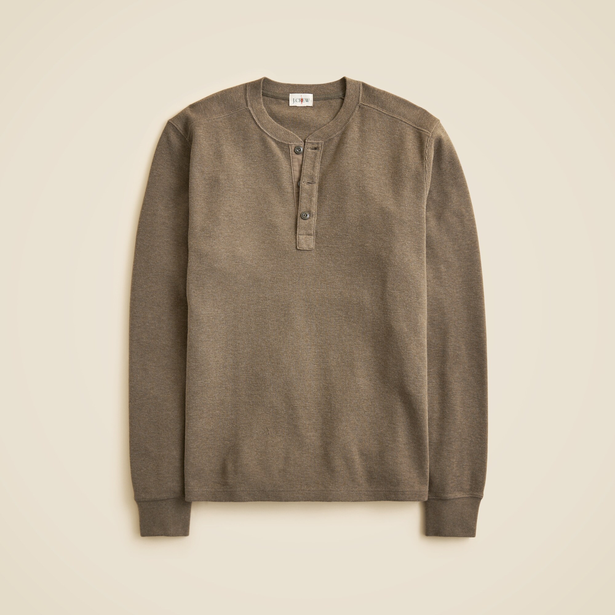 Jacquard rib-knit henley