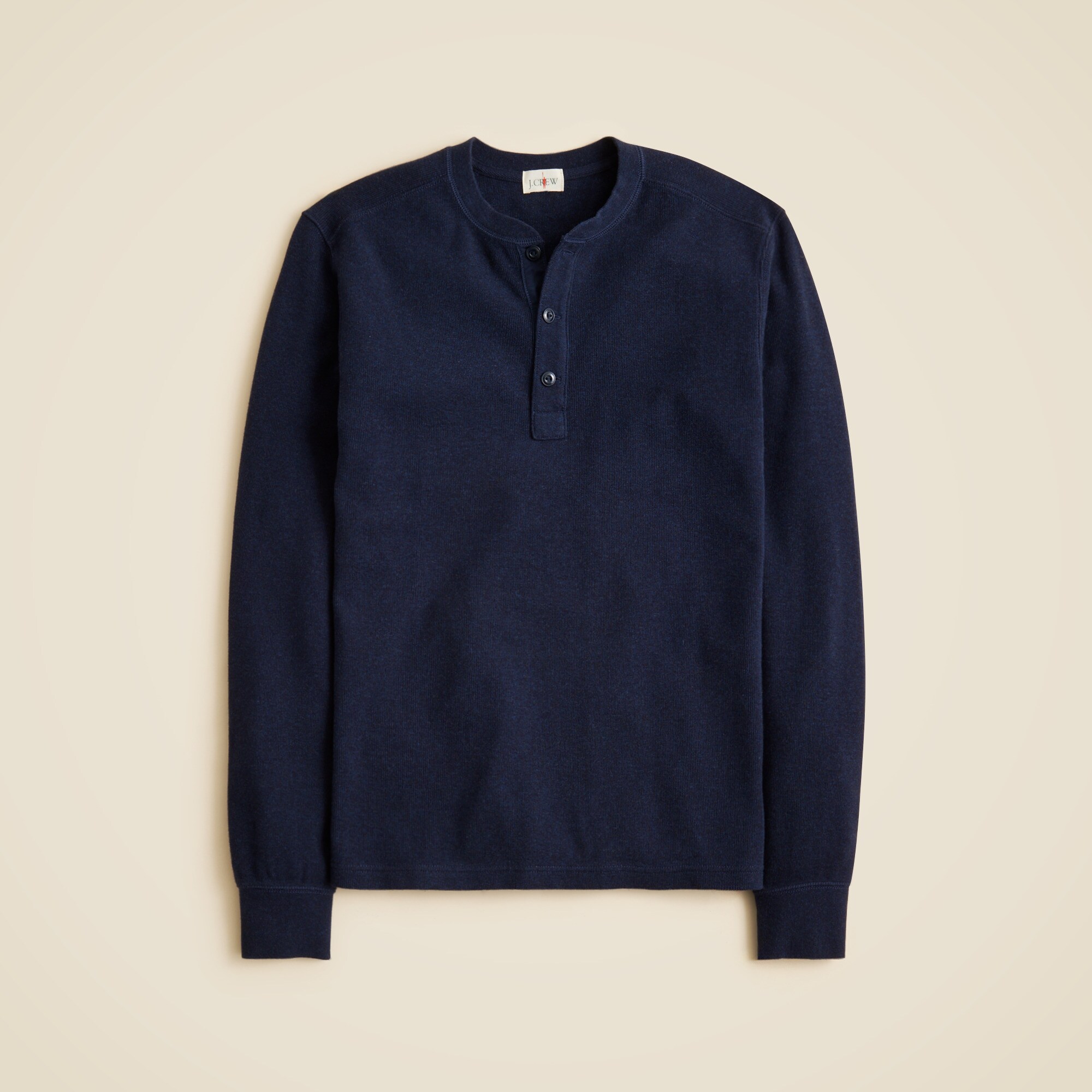 Jacquard rib-knit henley