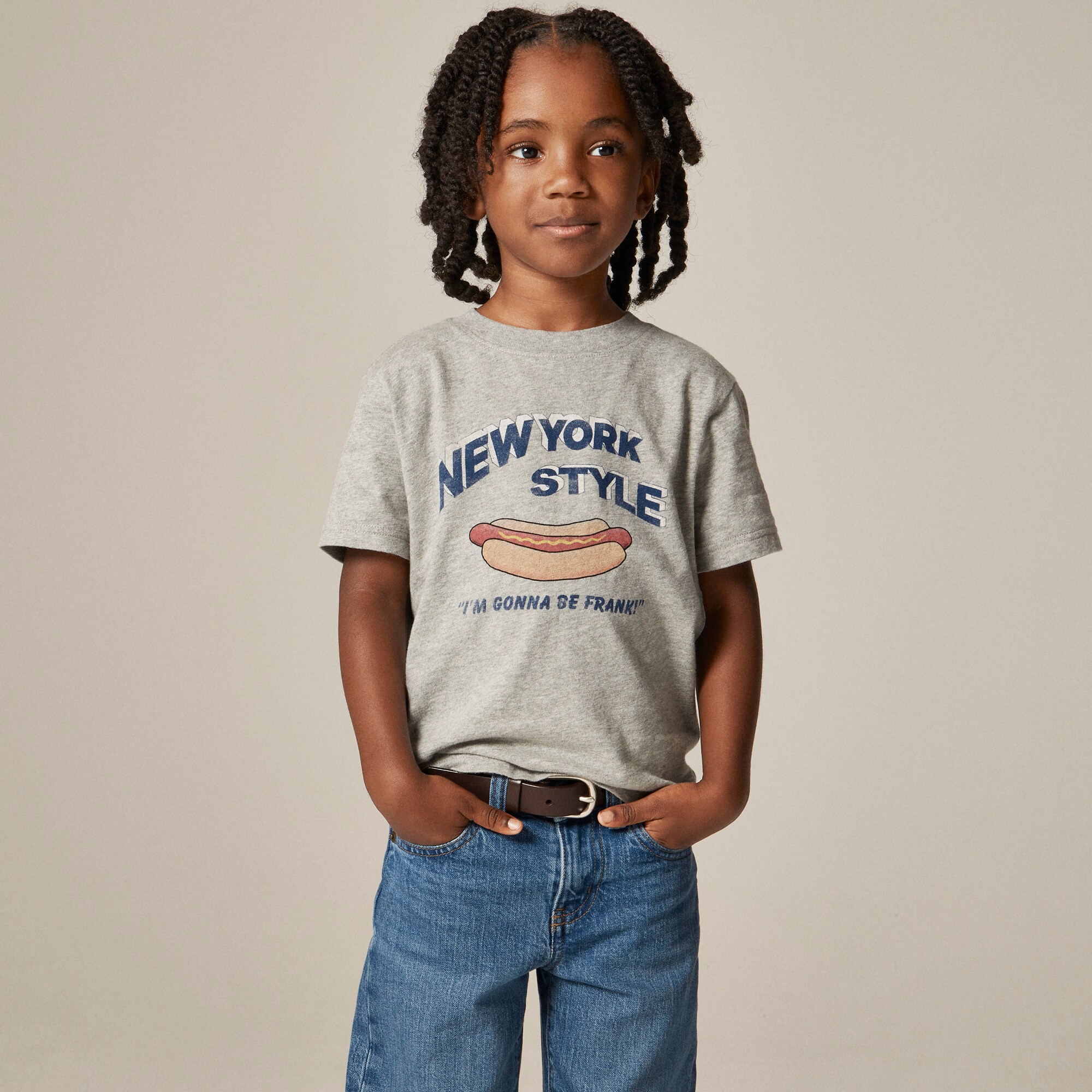  Kids' short-sleeve NYC hot dog graphic T-shirt