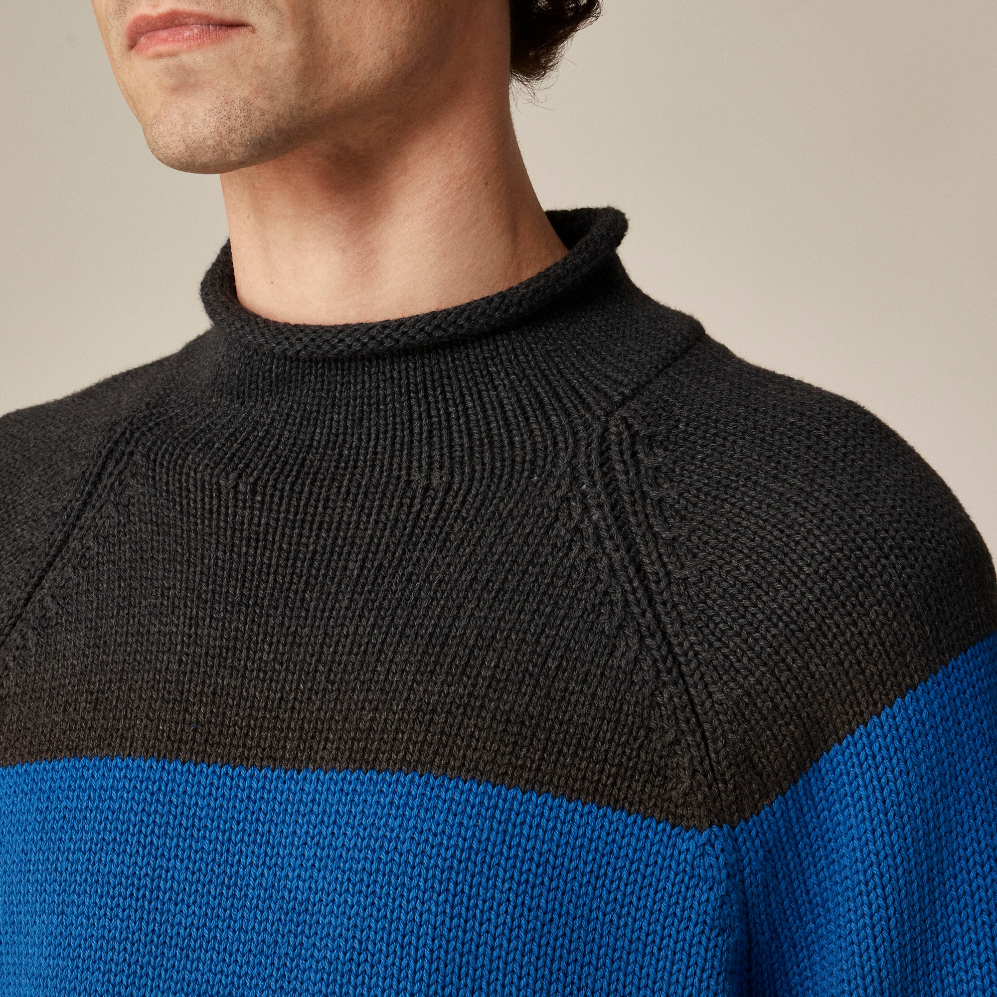 1988 Rollneck™ sweater in cotton hoop stripe