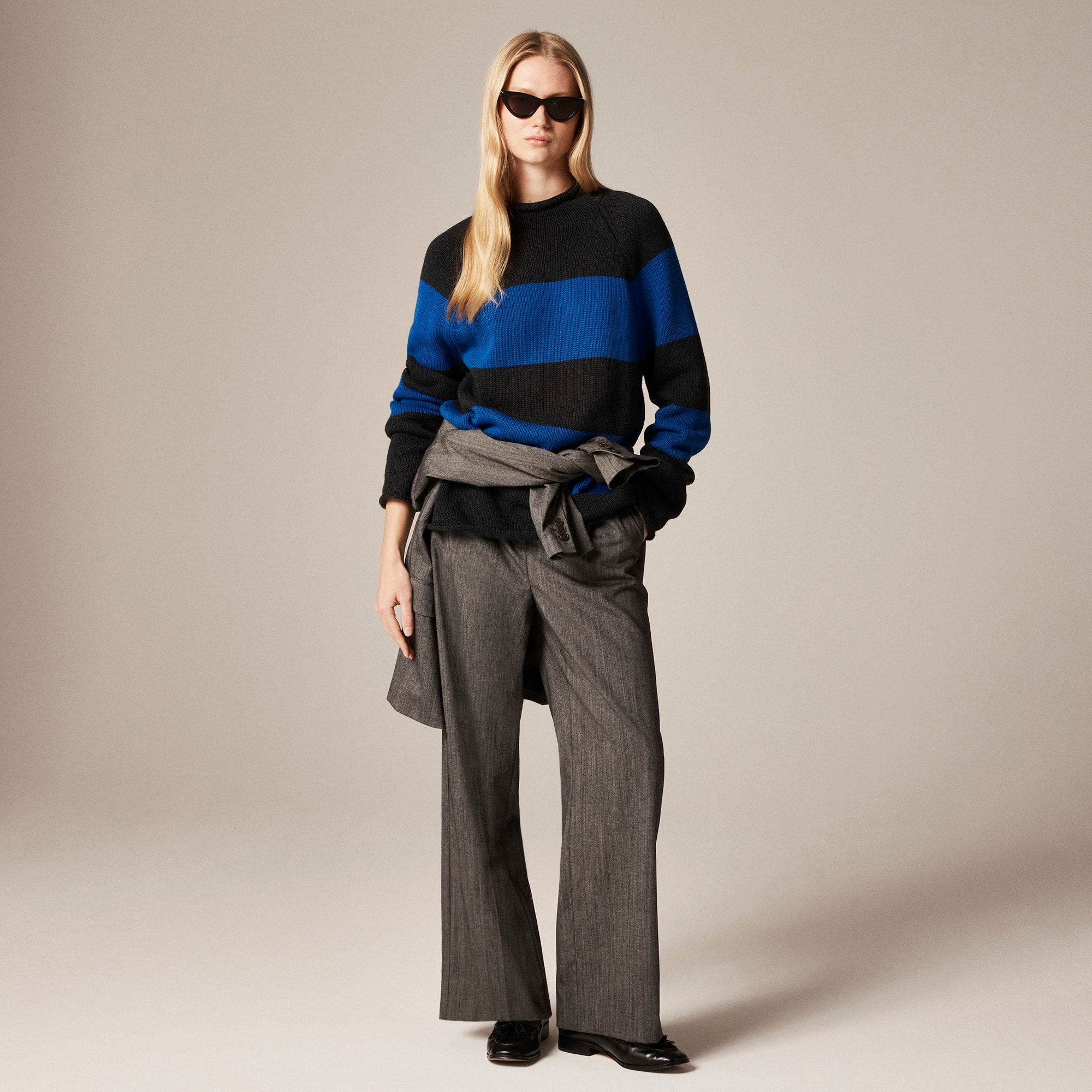 1988 Rollneck™ sweater in cotton hoop stripe