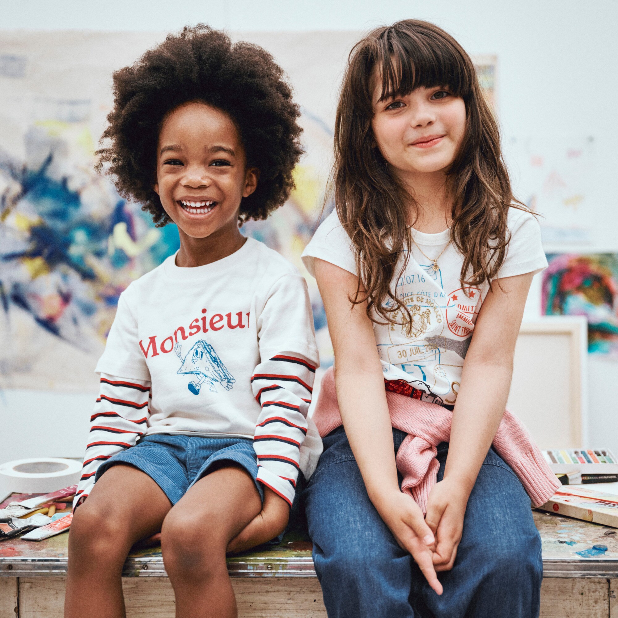 Peanuts® X Crewcuts passport graphic T-shirt with sequins