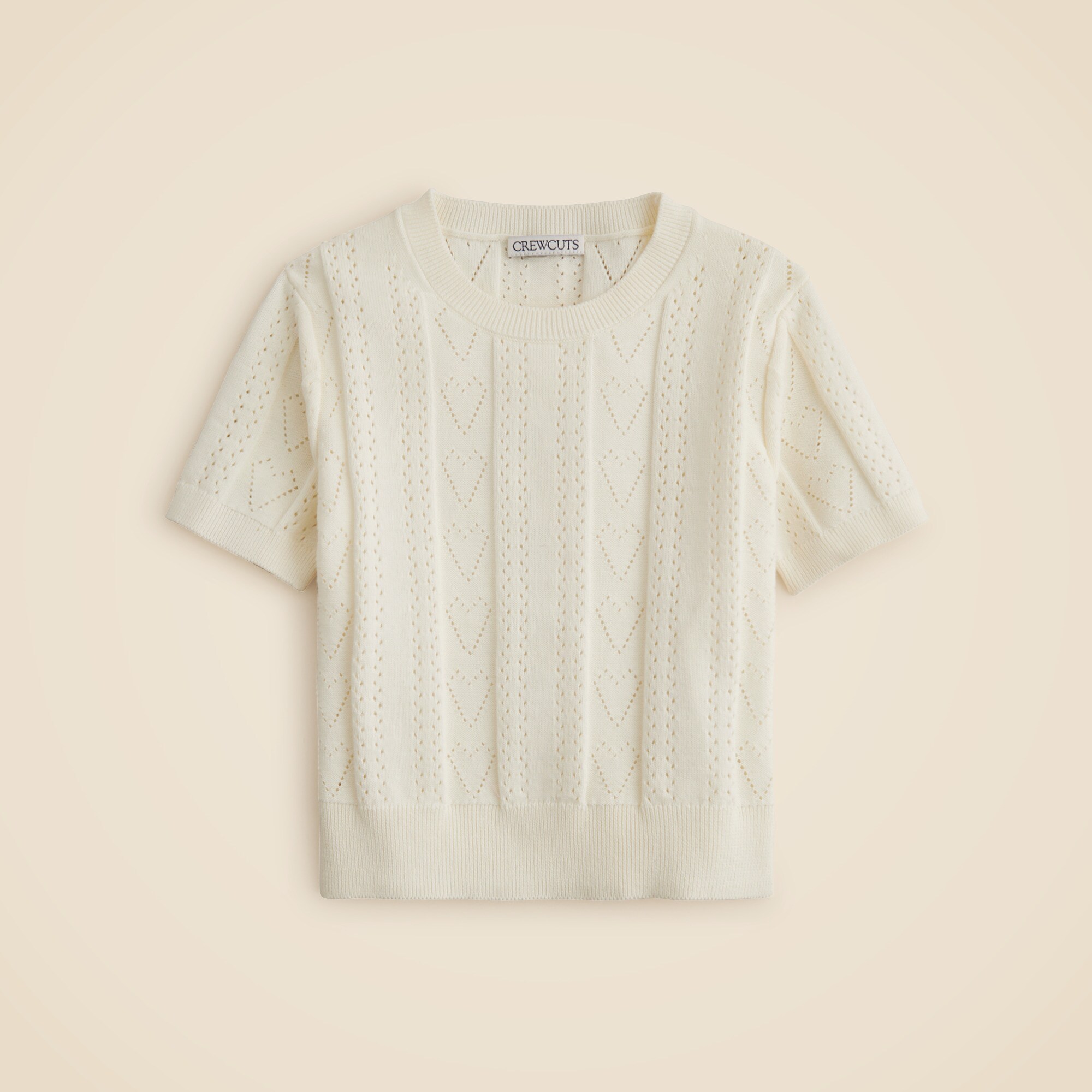  Girls' heart pointelle sweater-tee