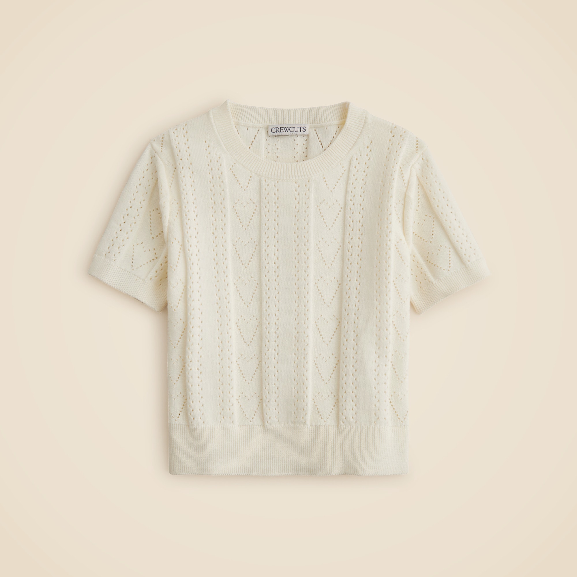 girls Girls' heart pointelle sweater-tee