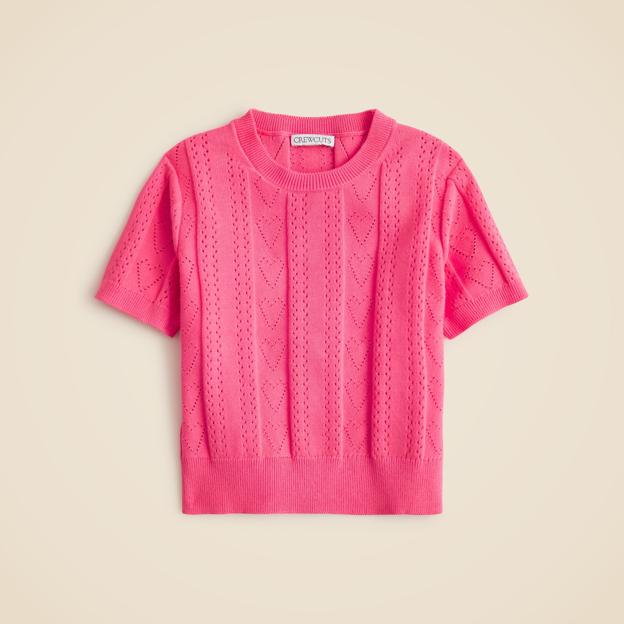  Girls' heart pointelle sweater-tee