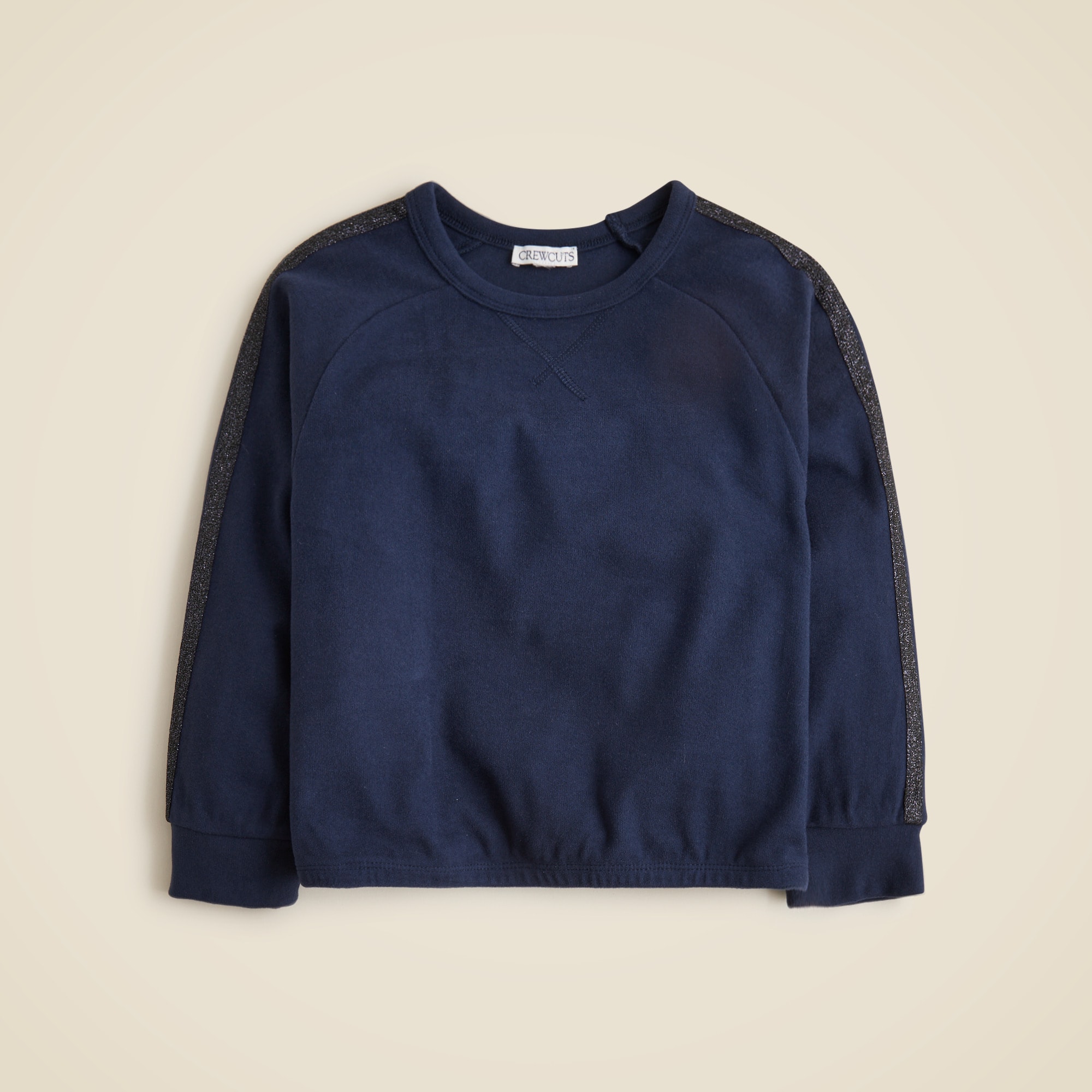 Girls' cozy rib sweatshirt with glitter stripe