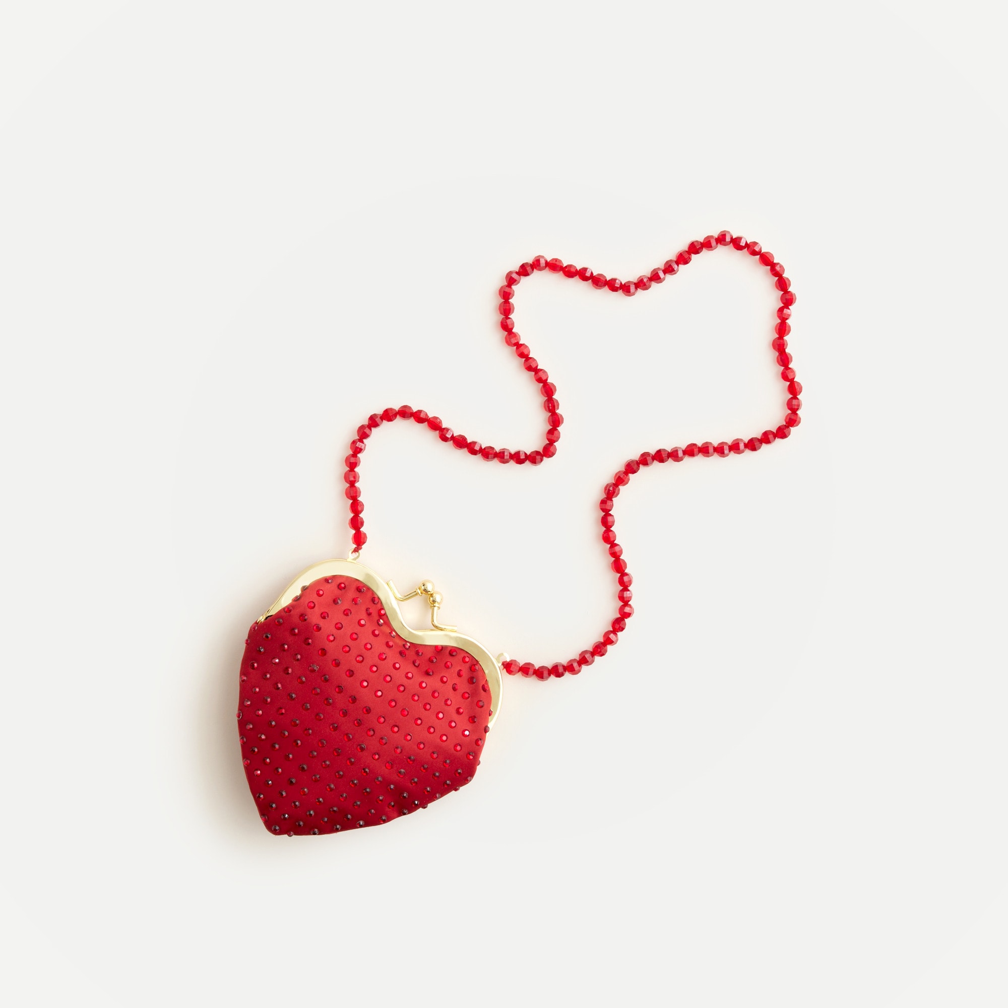 Girls' embellished heart purse