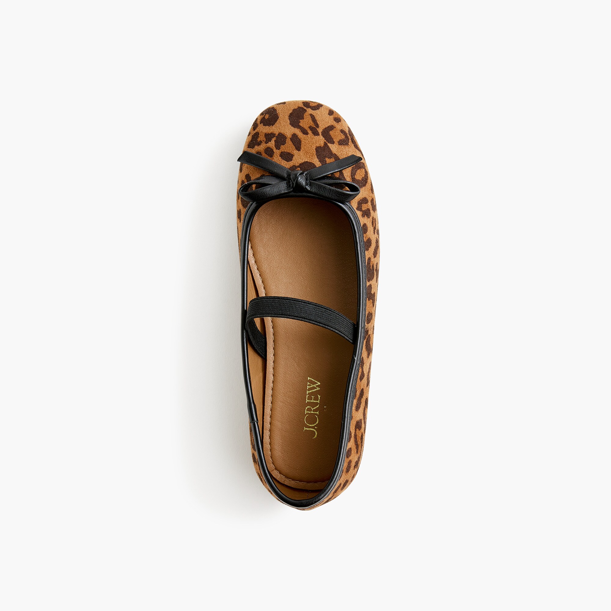 Girls' leopard ballet flats