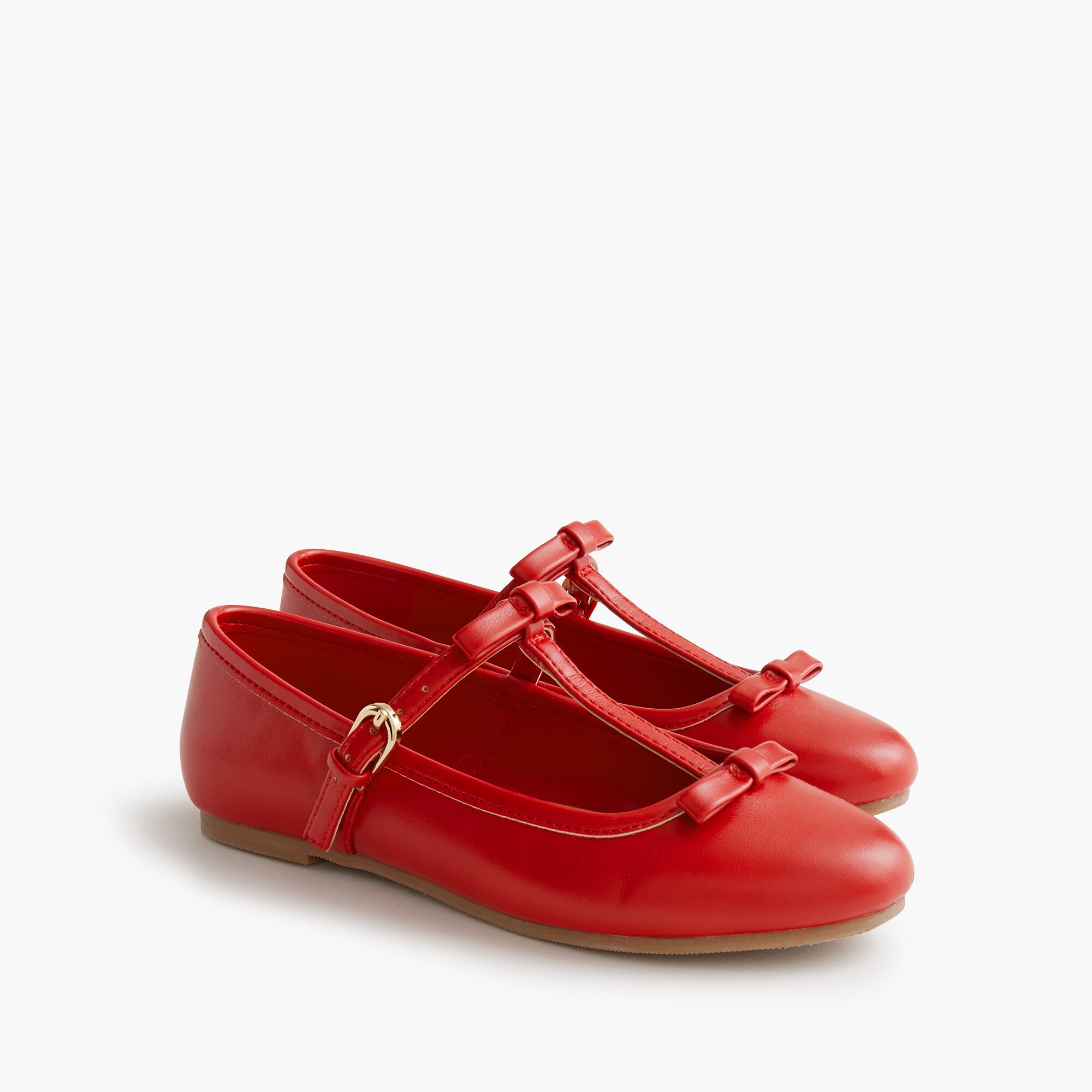 girls' bow t-strap mary jane flats for girls