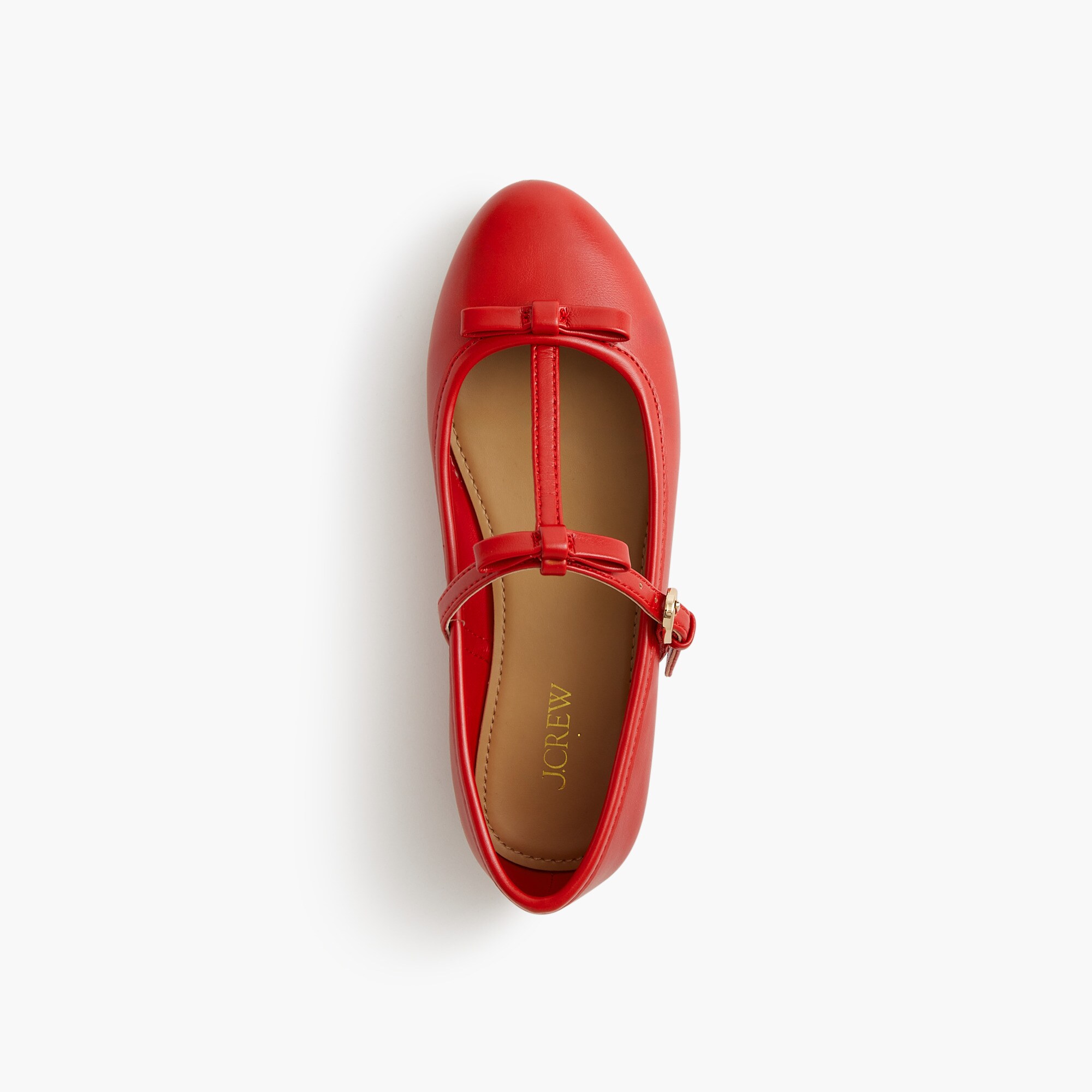 Girls' bow T-strap Mary Jane flats