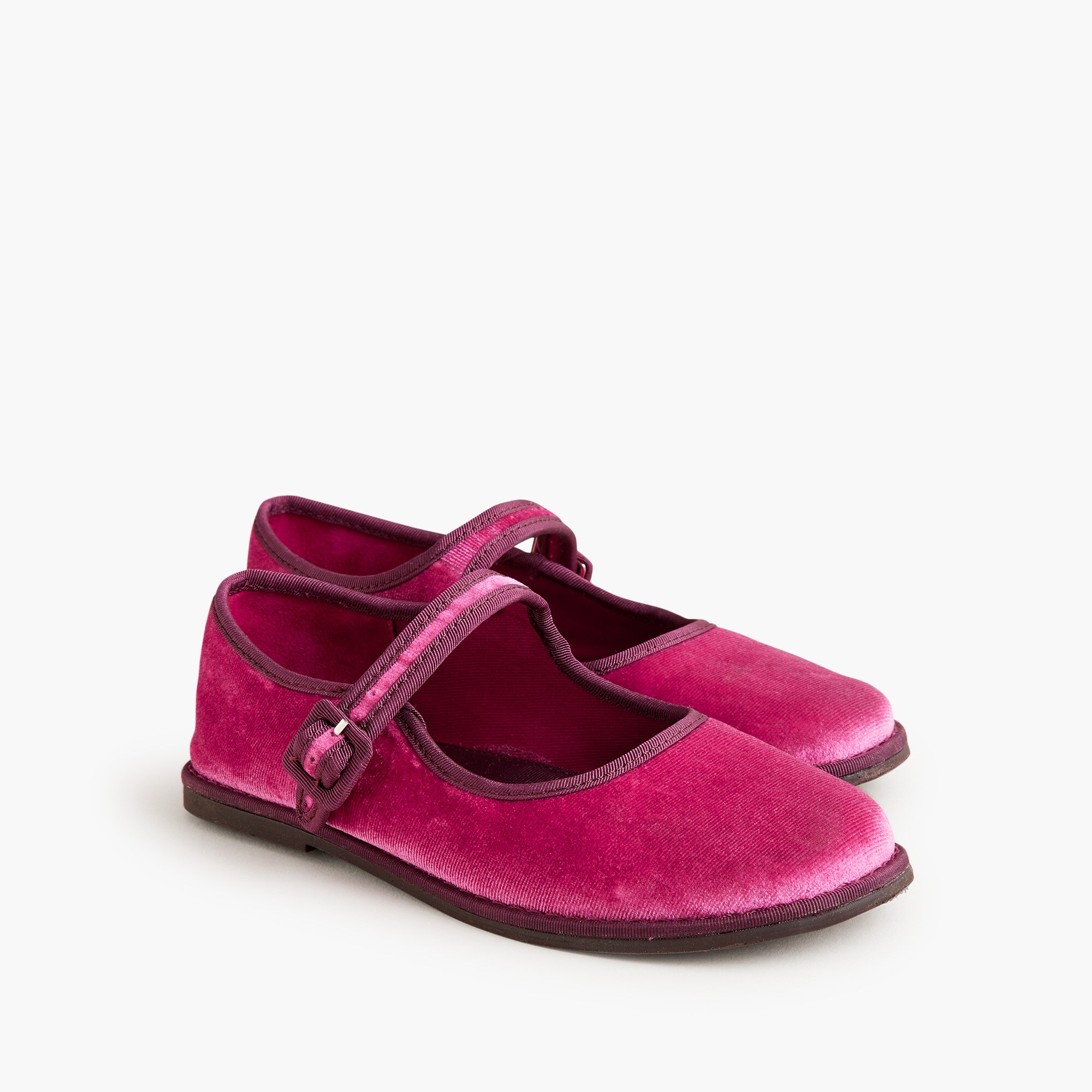 Girls' velvet Mary Jane flats