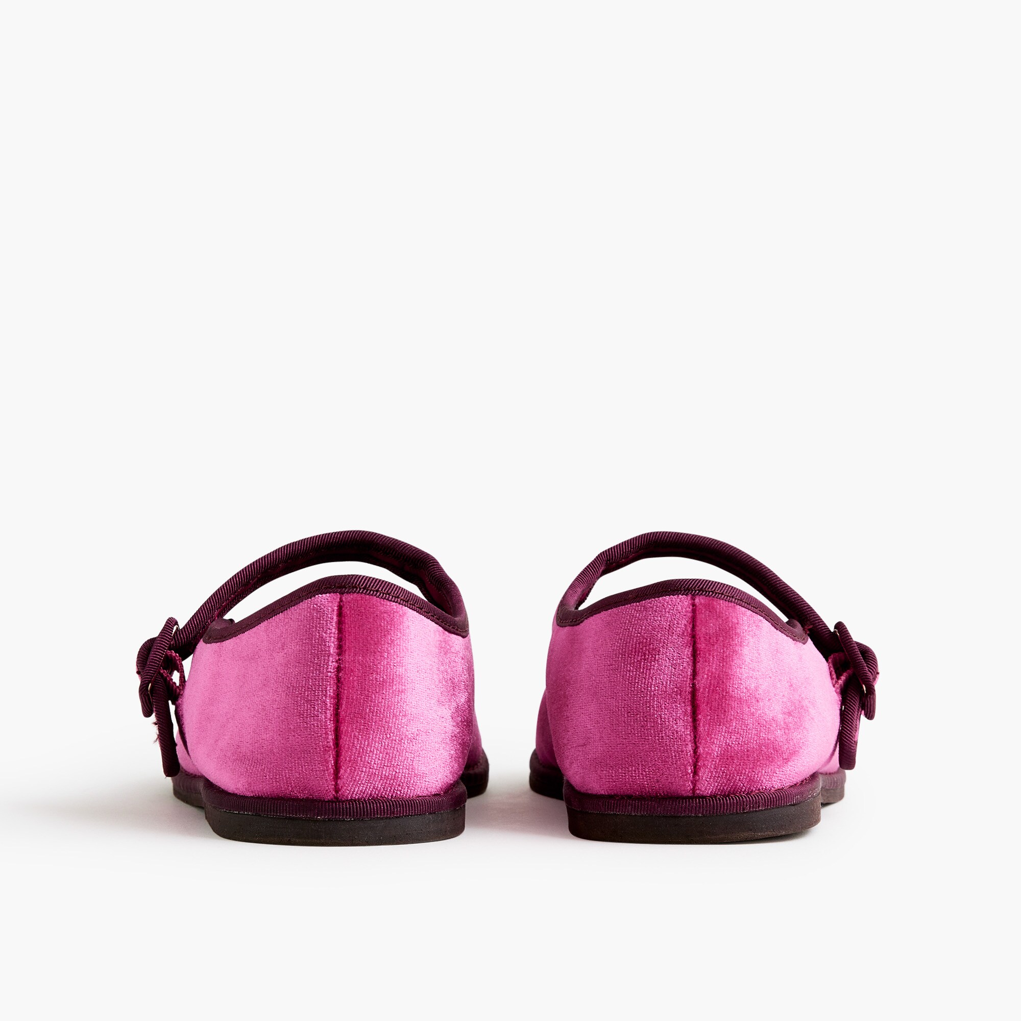Chaussons Plats Ballerine J.CREW En Velours Vin Avec Nœud - Taille US 6 (petite)