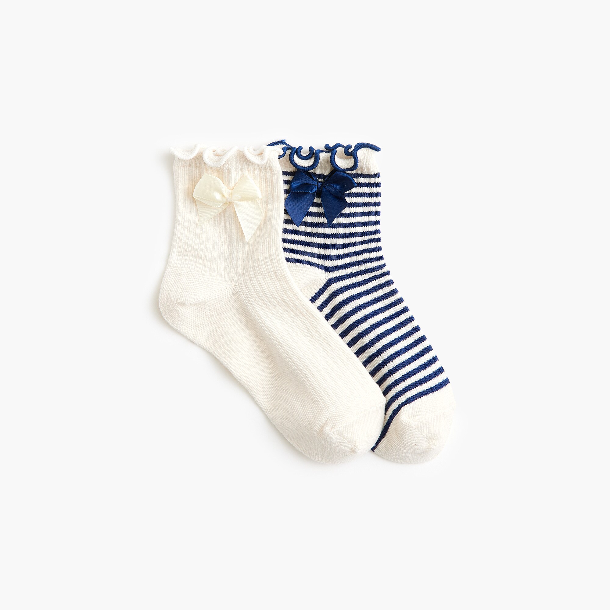 Girls' bow socks two-pack
