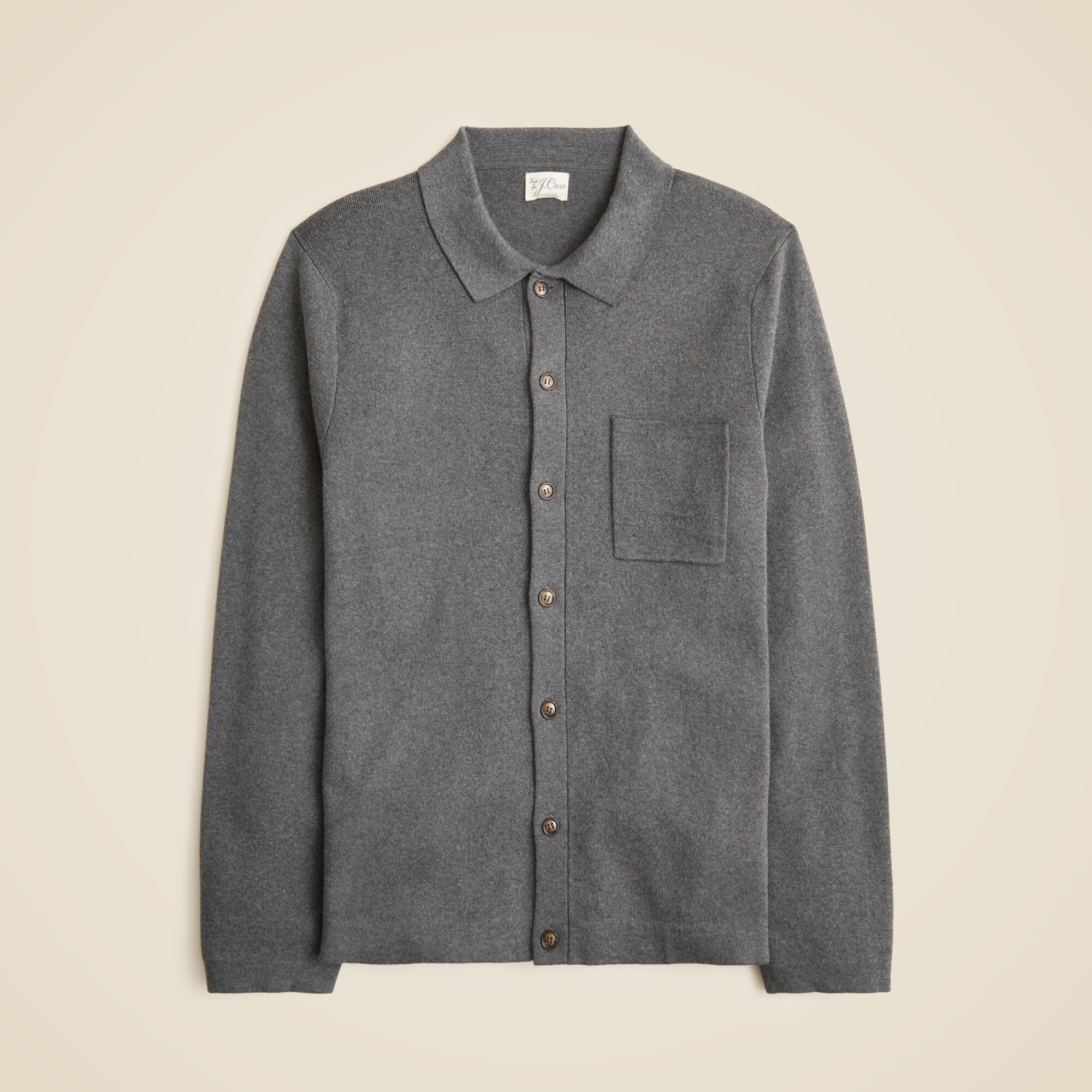 Milano-stitch polo cardigan sweater