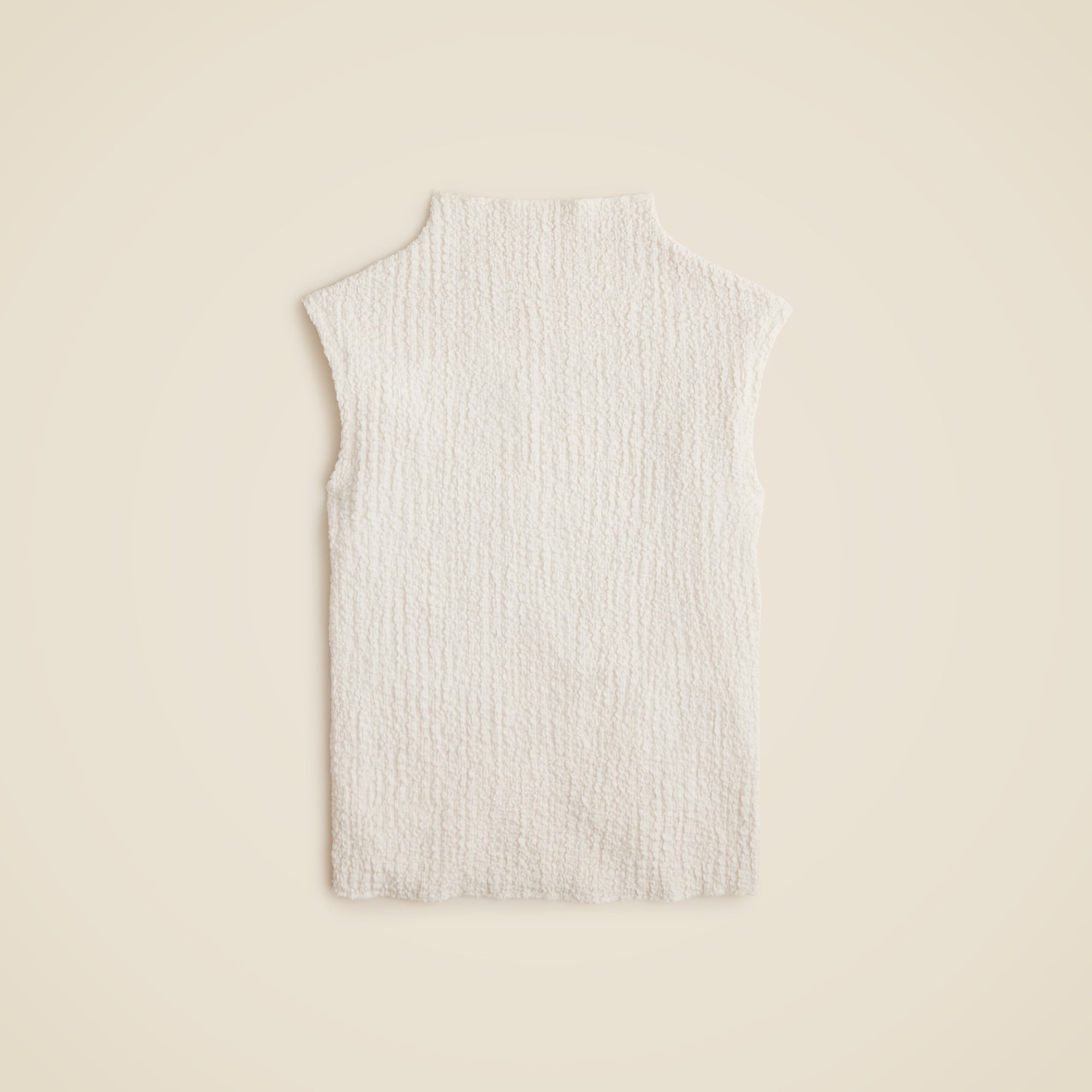 Bubble-knit mockneck top