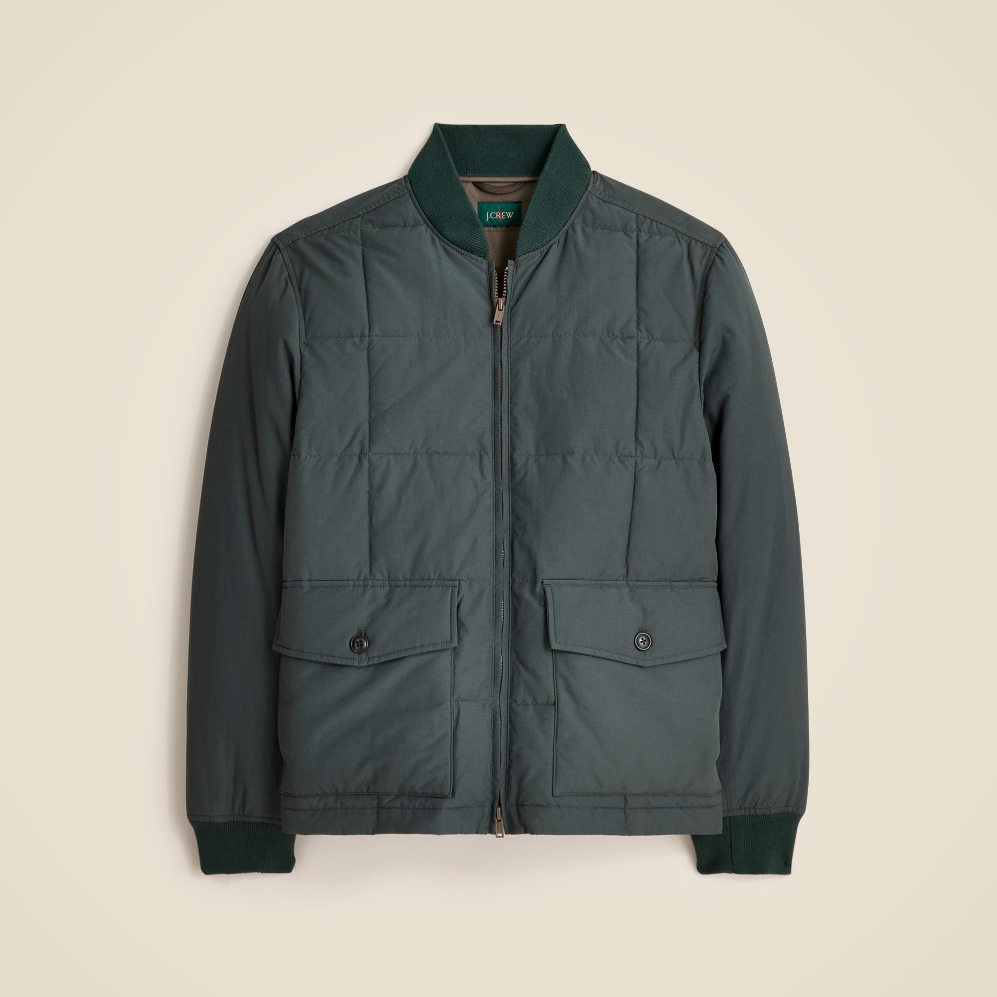 Box-quilt insulated bomber jacket with PrimaLoft®