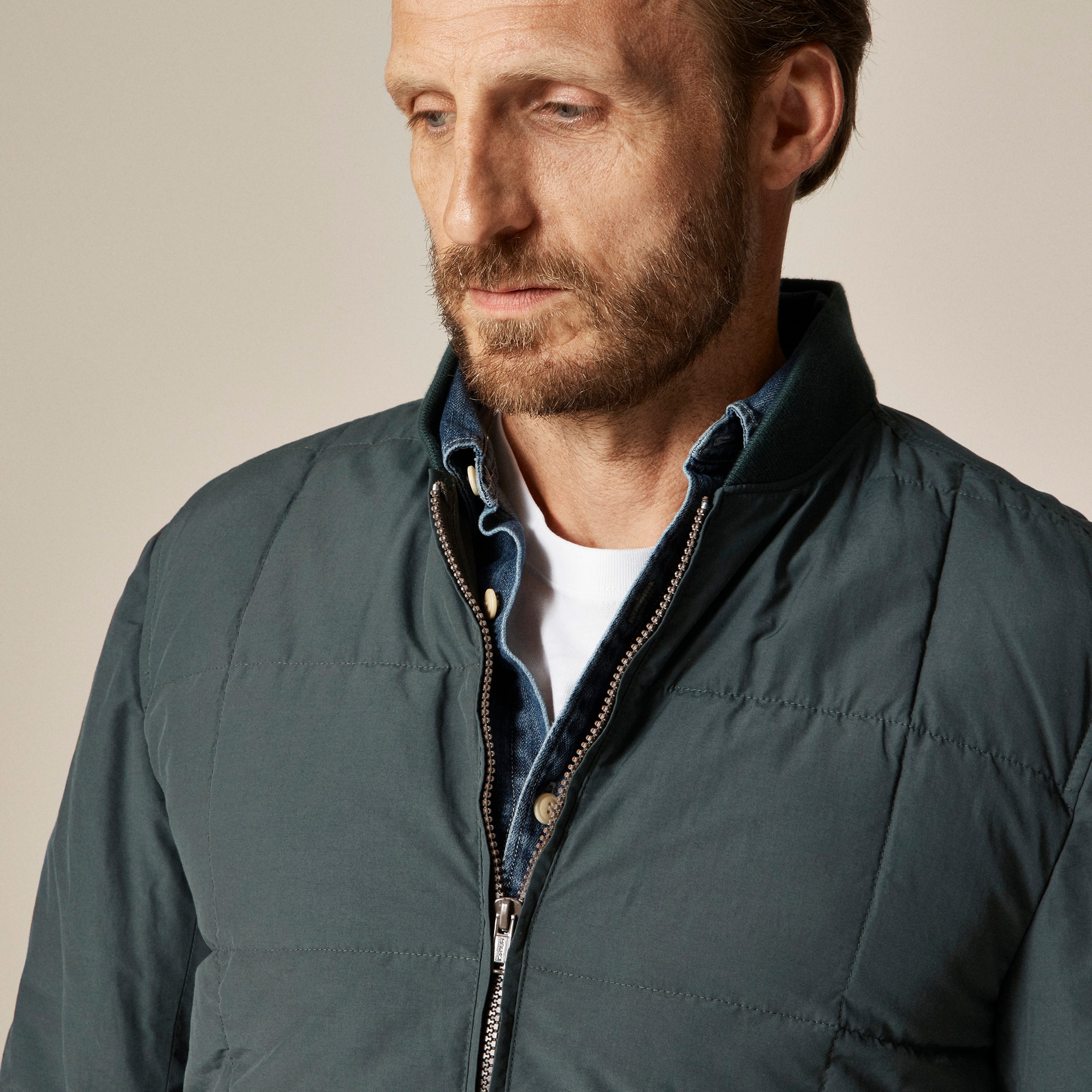 Box-quilt insulated bomber jacket with PrimaLoft®