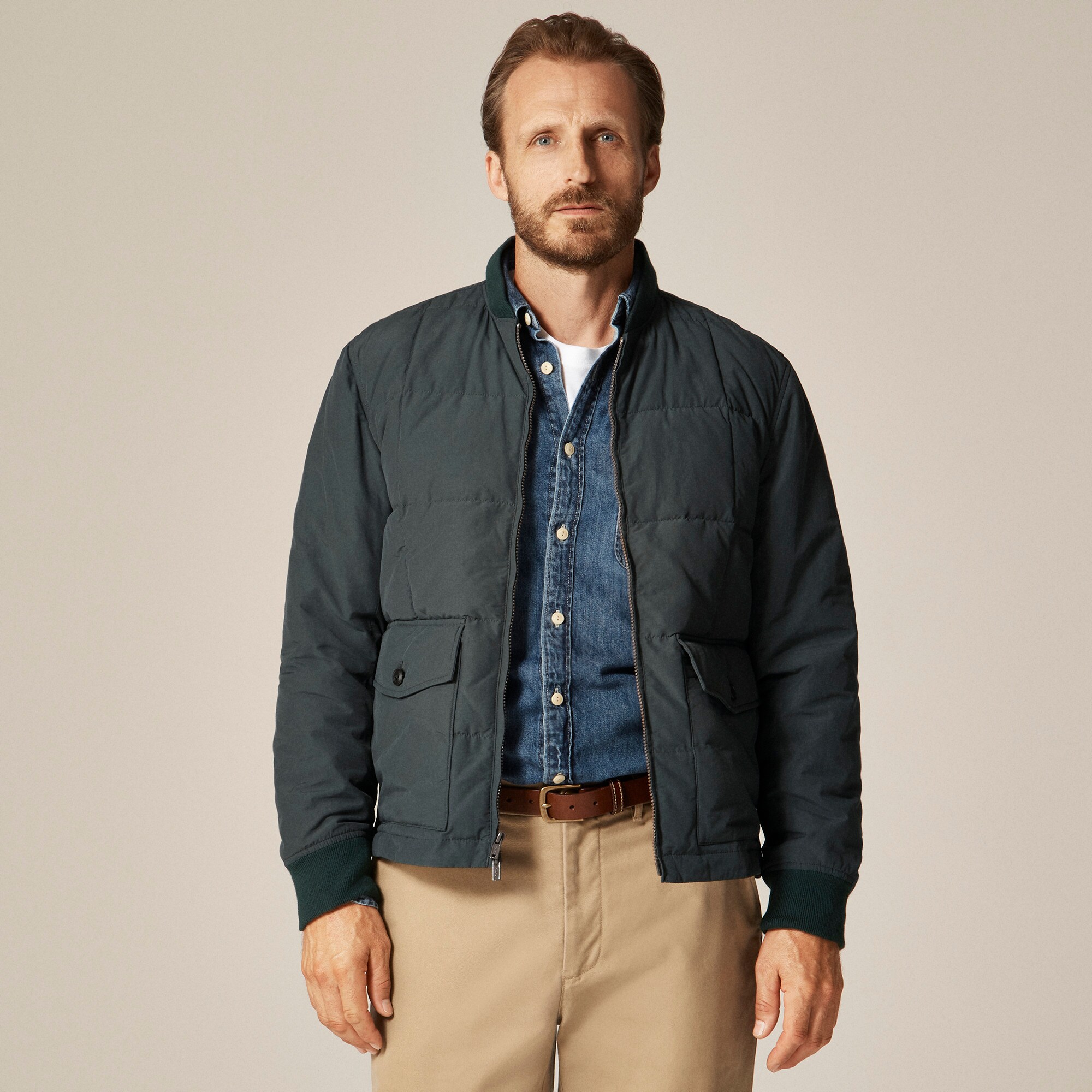  Box-quilt insulated bomber jacket with PrimaLoft&reg;