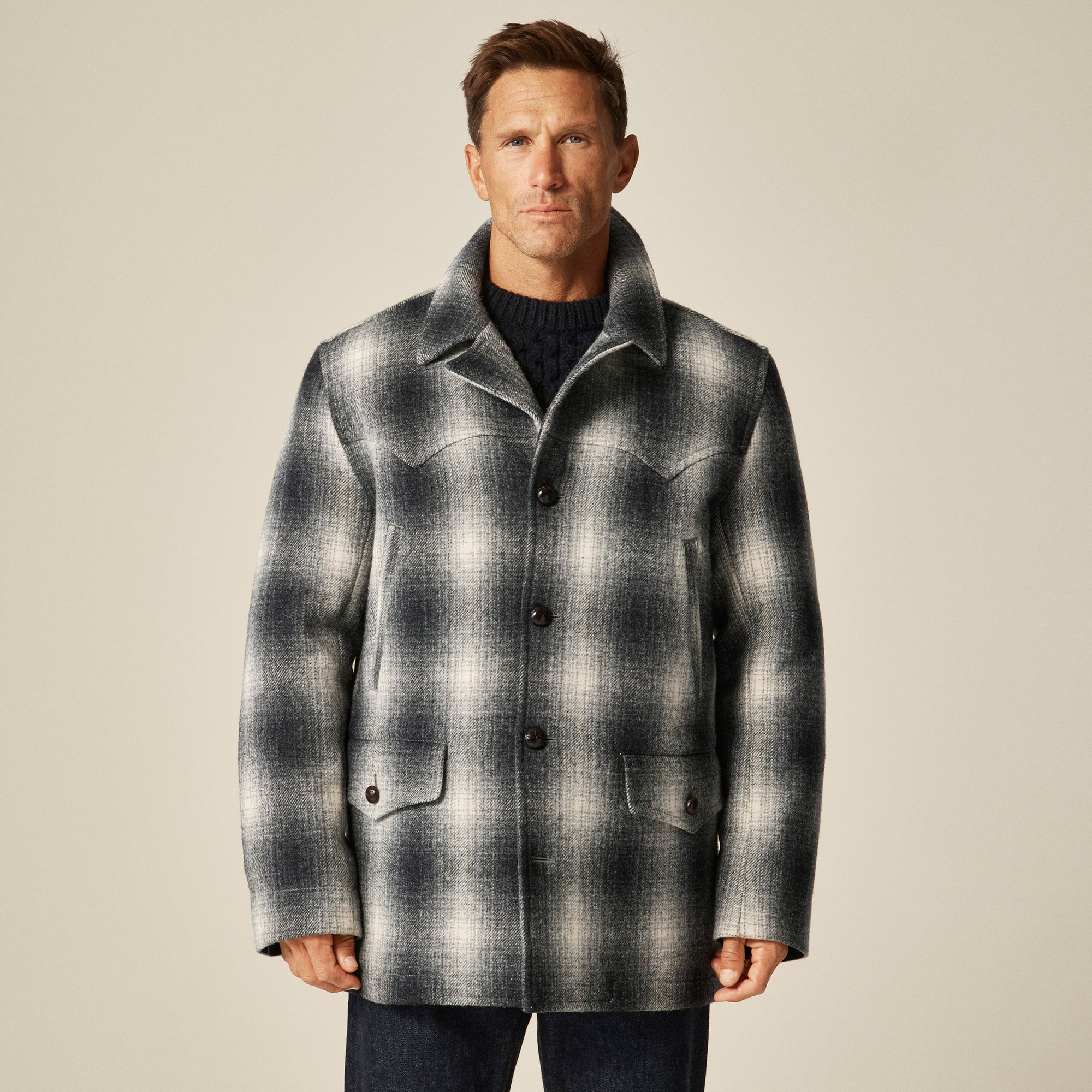 Wallace & Barnes Wool-blend Western Peacoat For Men | J.Crew