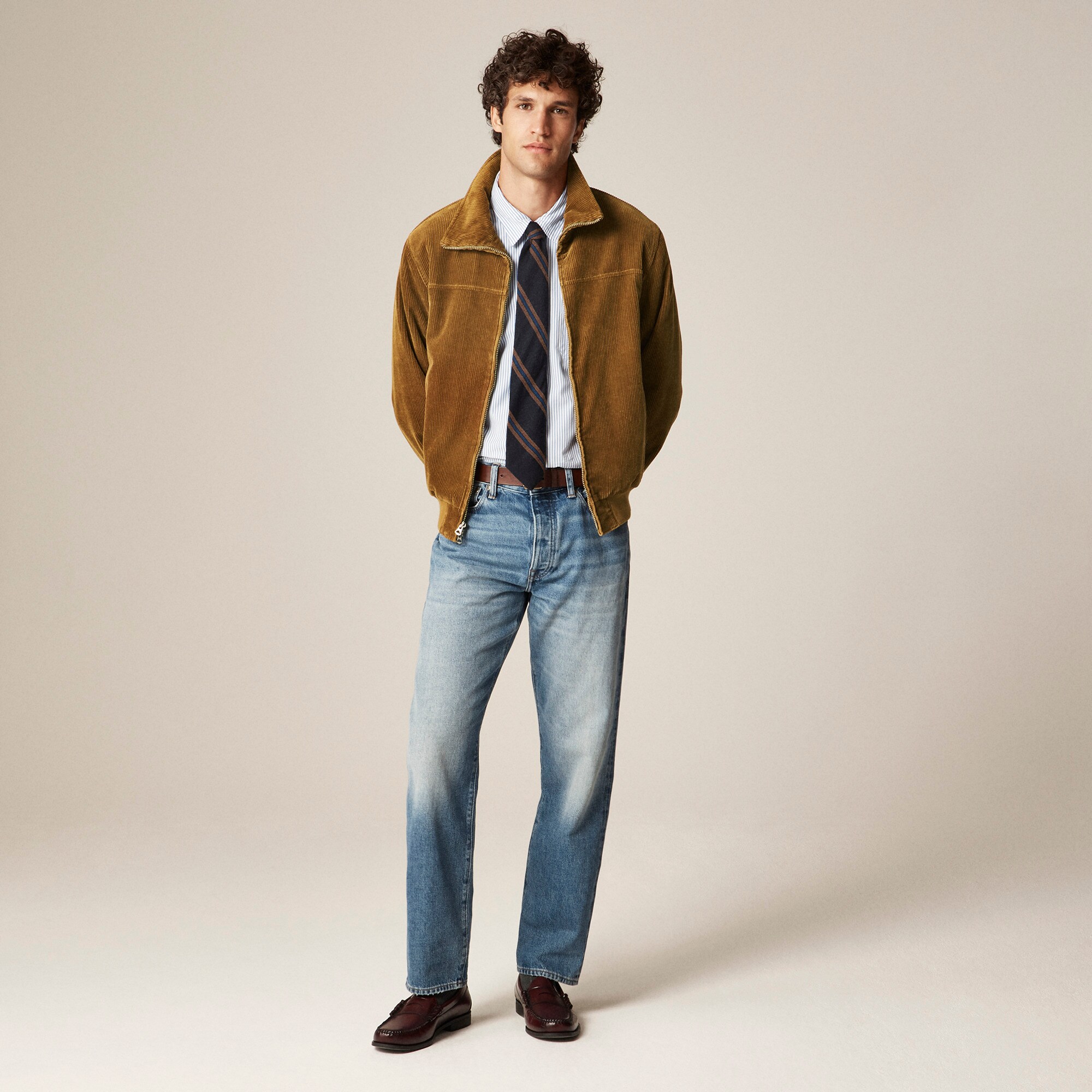 Corduroy jacket with wool-blend lining