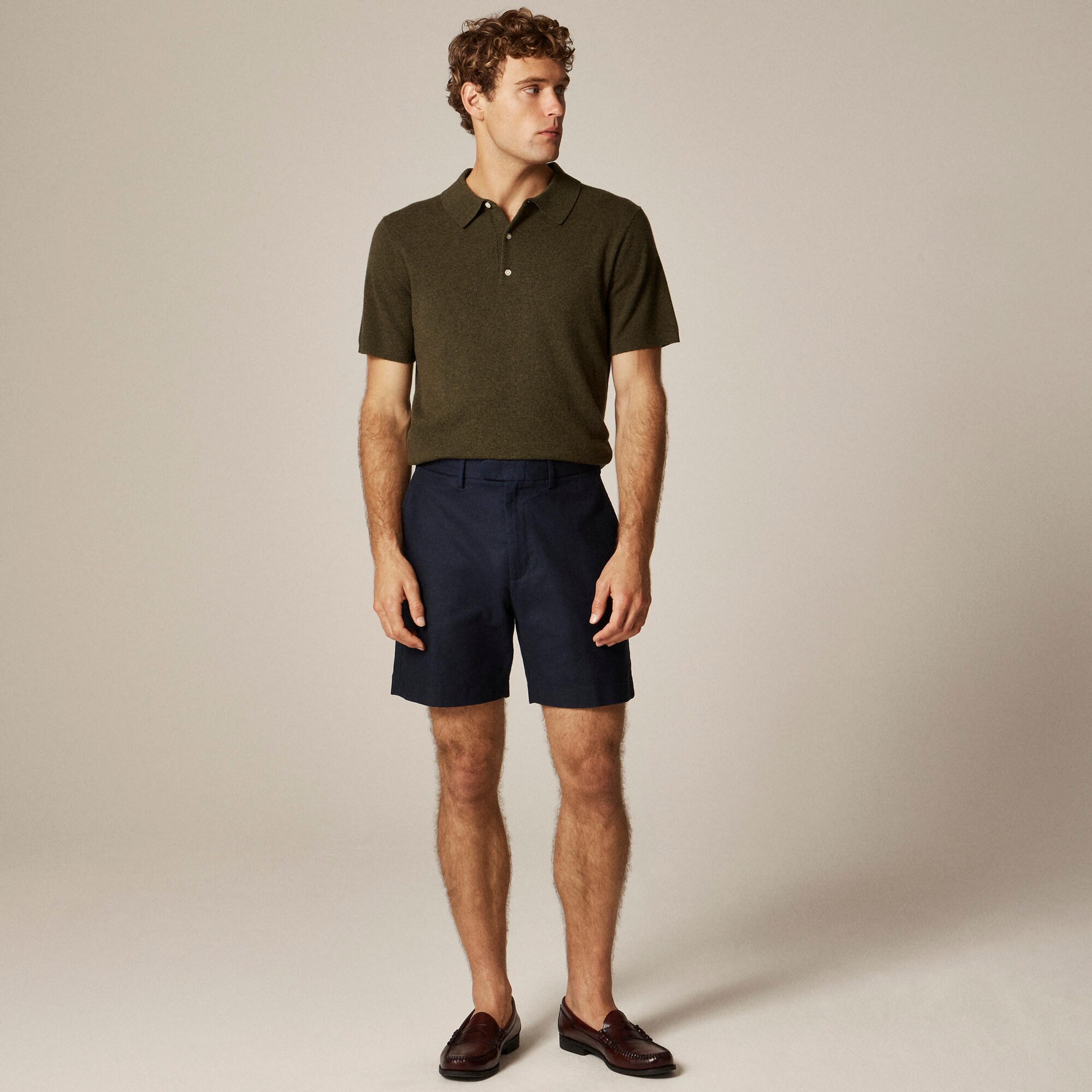 8" dress short in stretch cotton blend