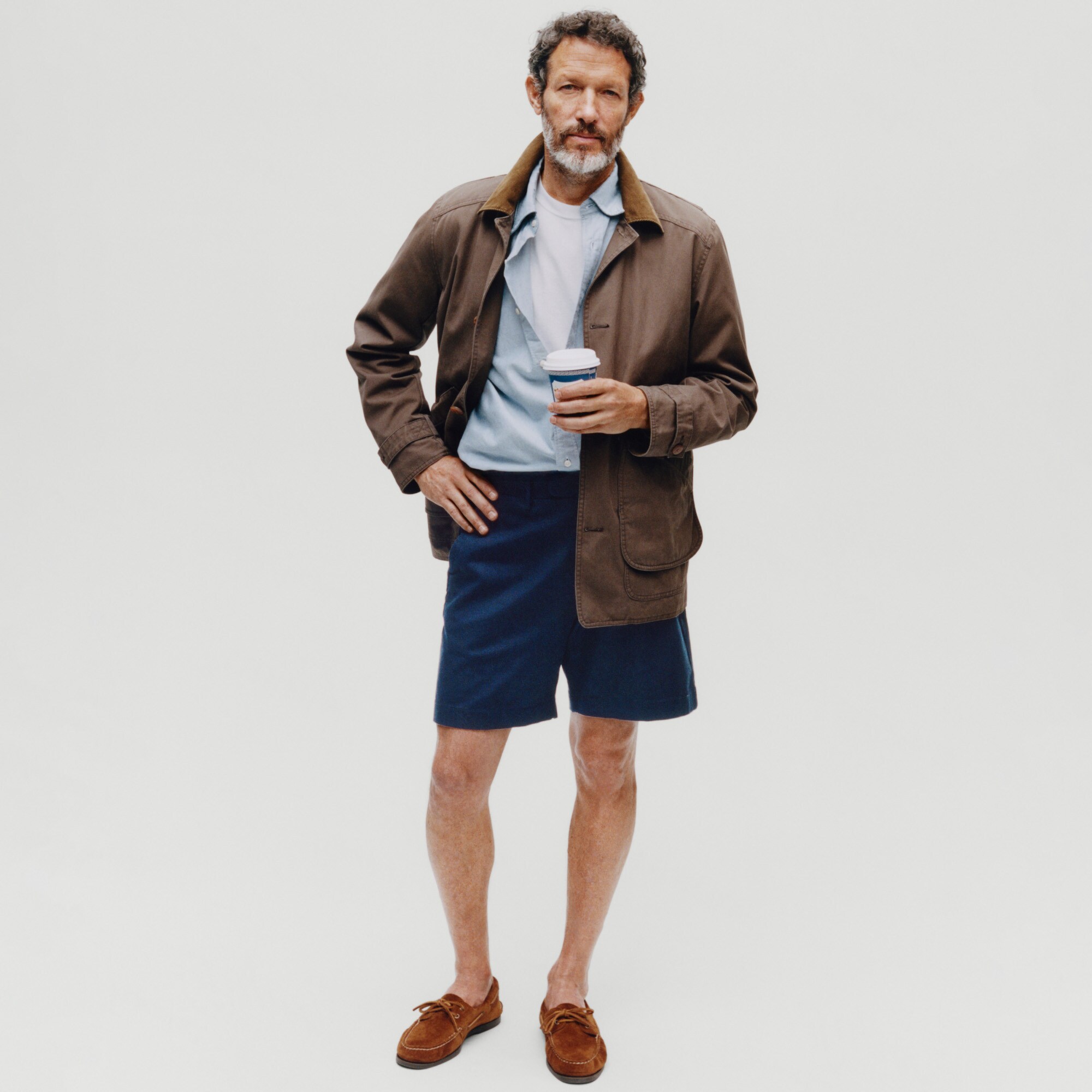 8" dress short in stretch cotton blend