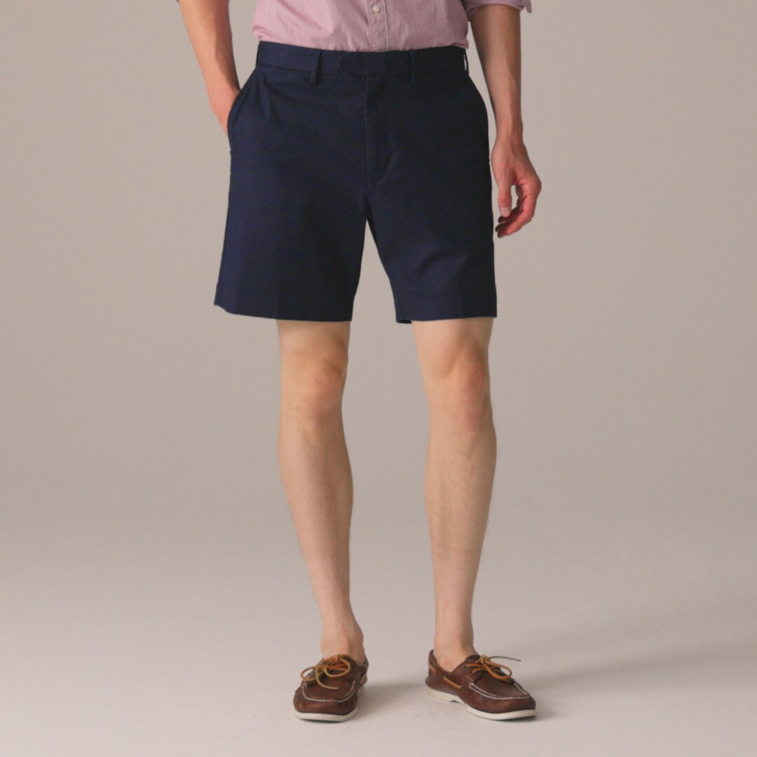 8&quot; dress short in stretch cotton blend