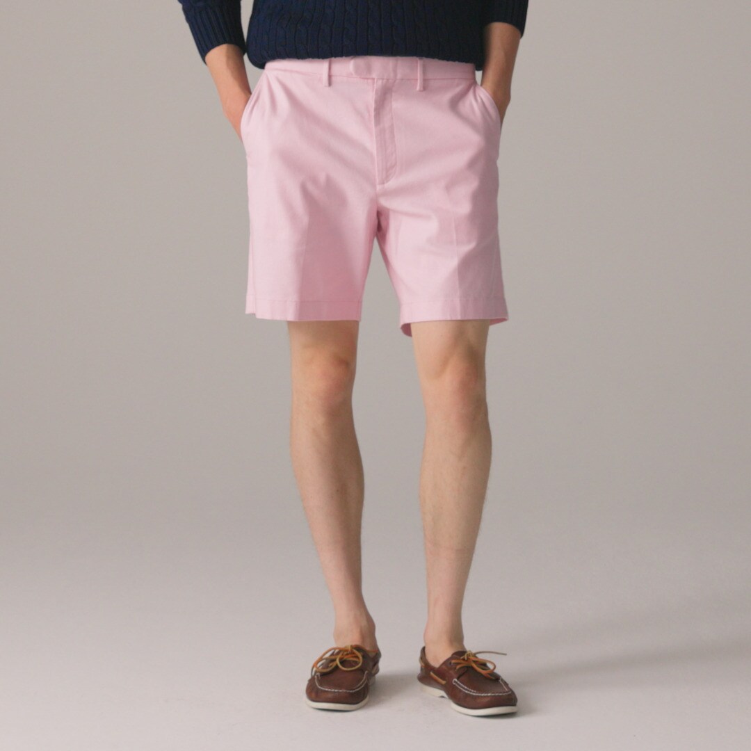 8" dress short in stretch cotton blend