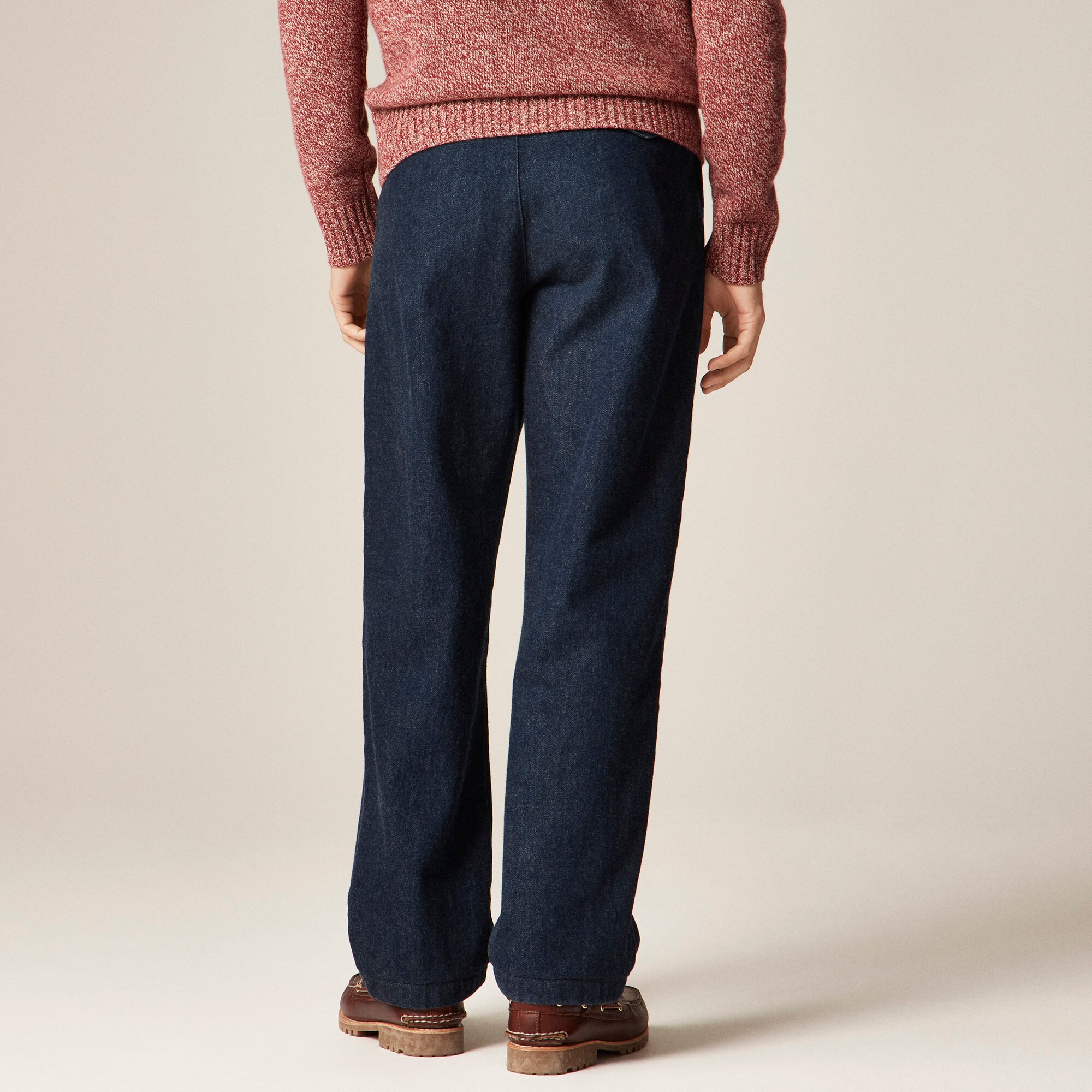 Classic Double-pleated Indigo-dyed Denim Pant For Men | J.Crew
