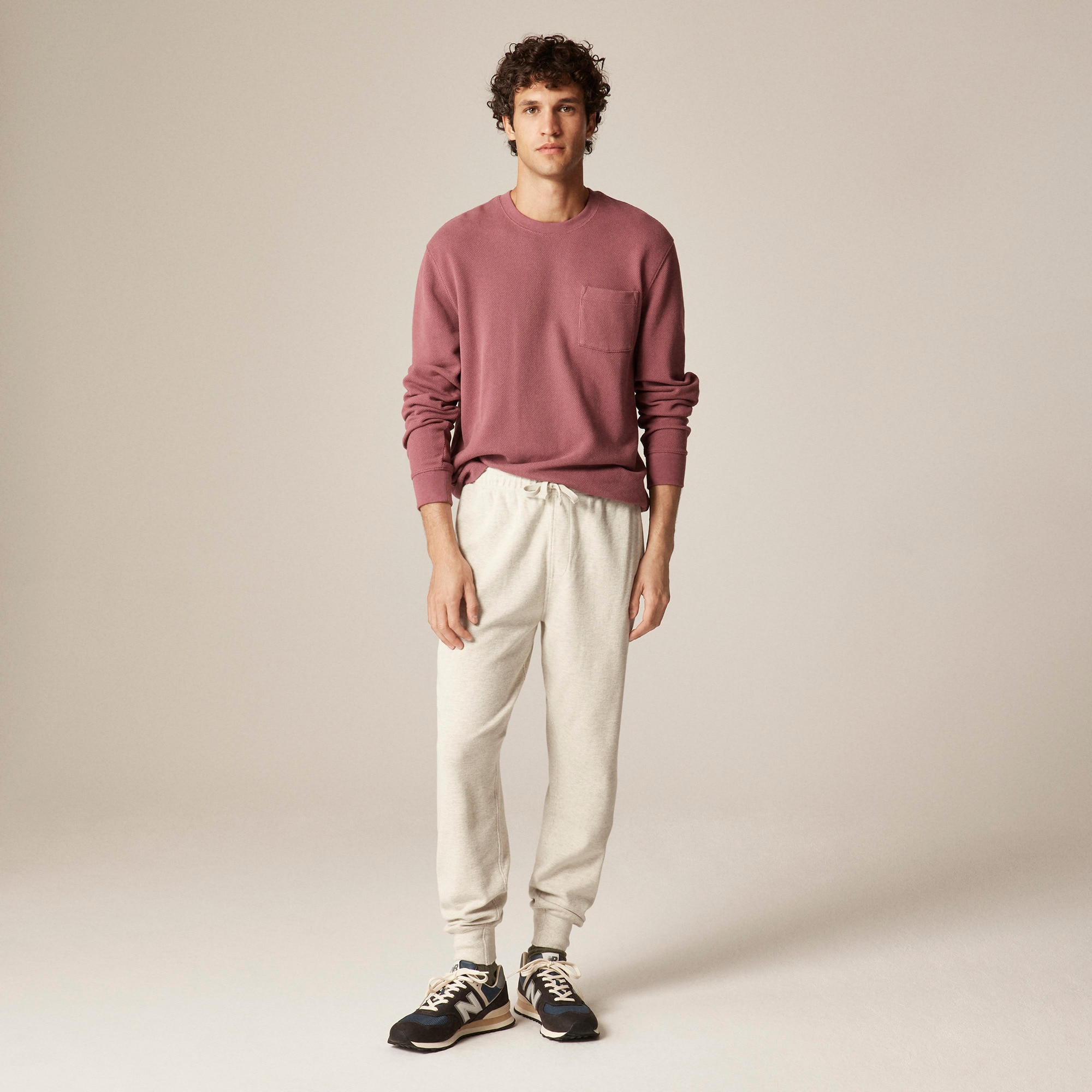 Jacquard rib-knit jogger pant