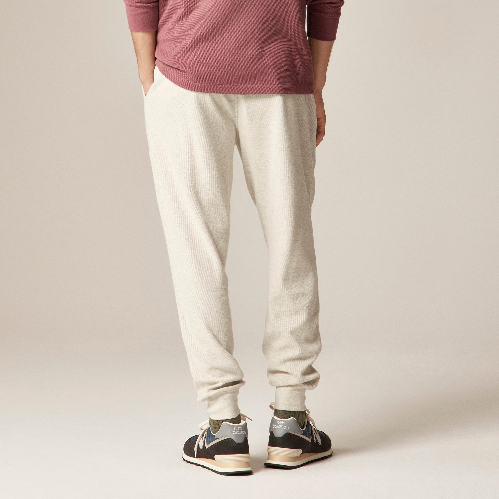 Jacquard rib-knit jogger pant
