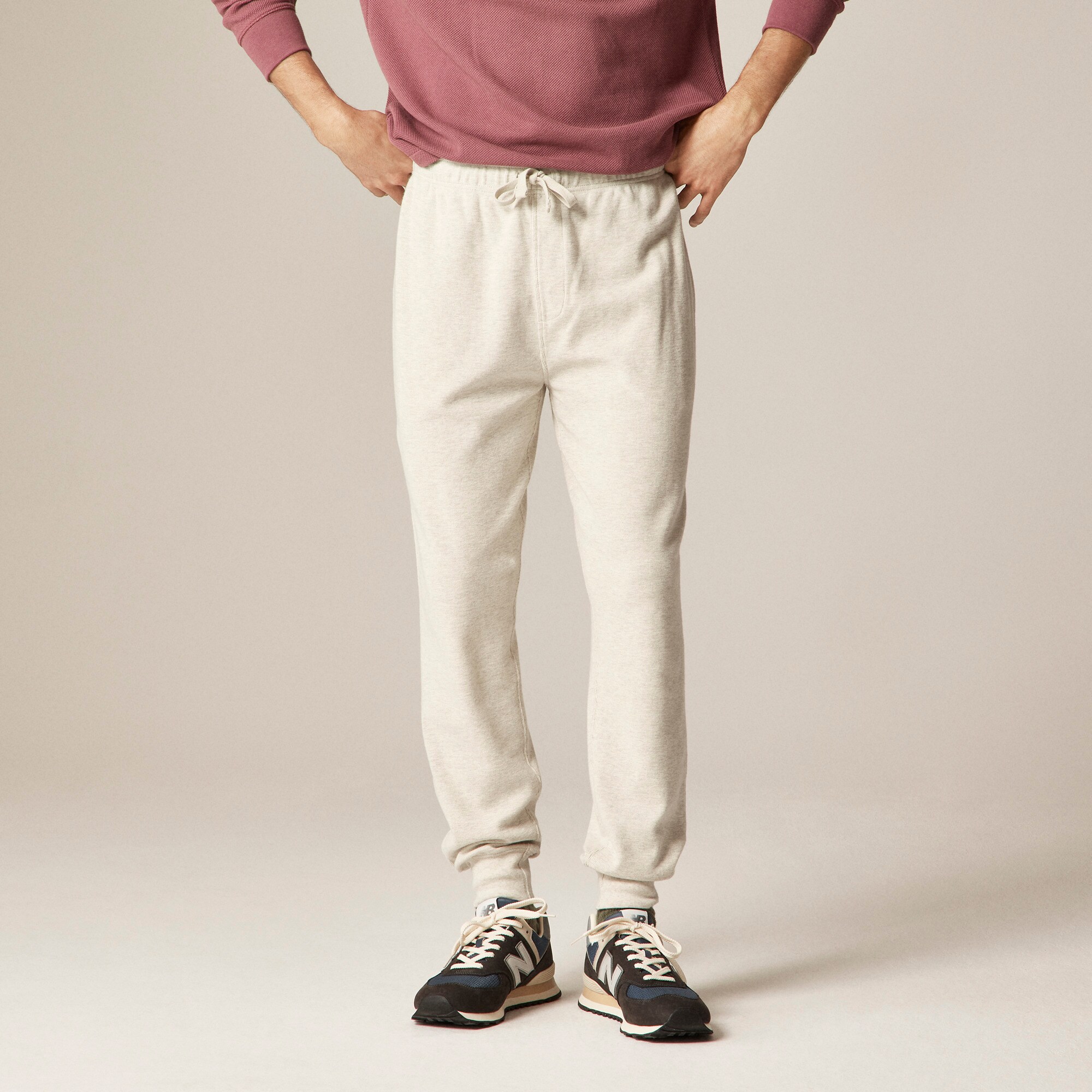 Jacquard rib-knit jogger pant