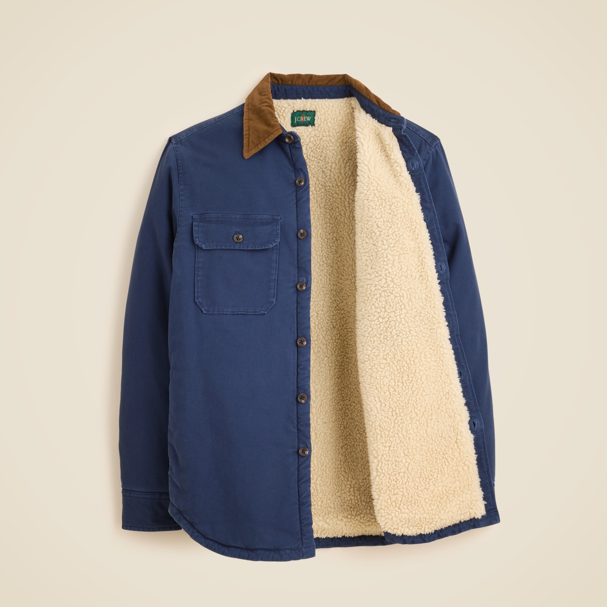 Sherpa-lined duck canvas shirt-jacket
