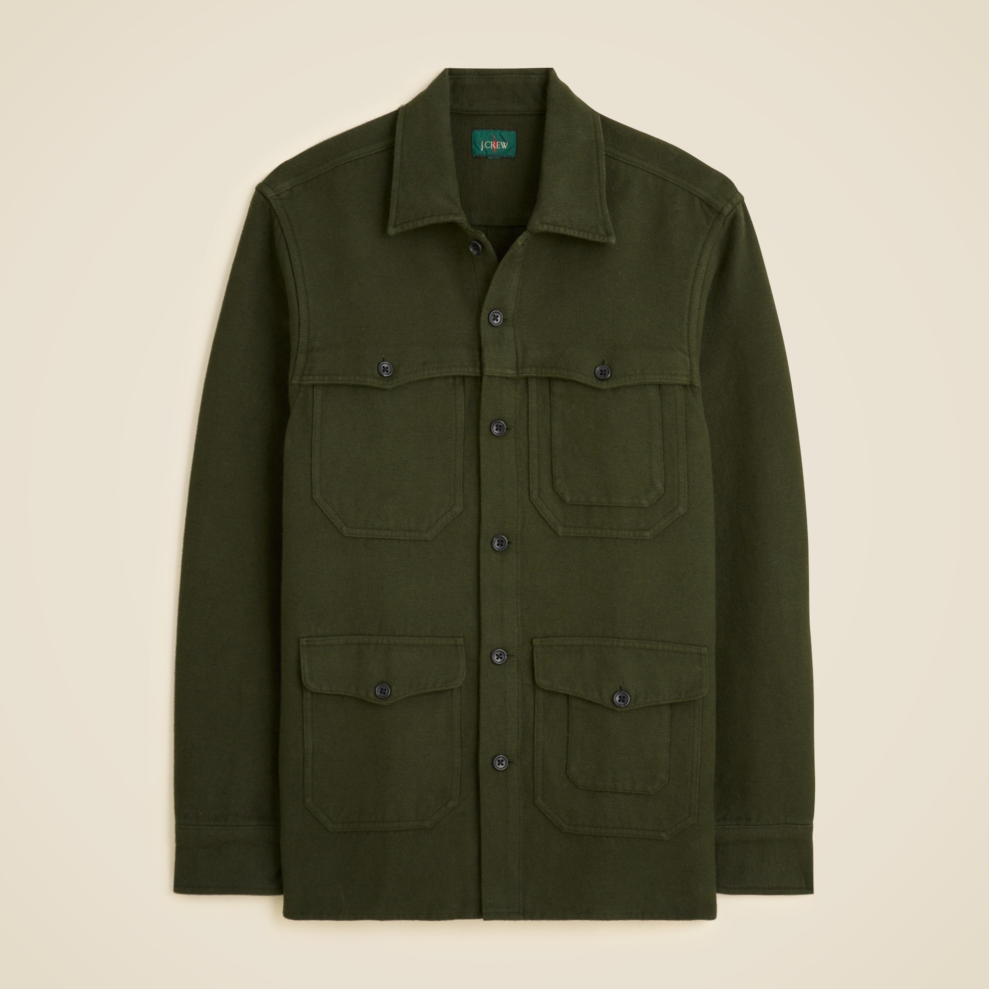 Heavyweight chamois field utility overshirt in Japanese cotton