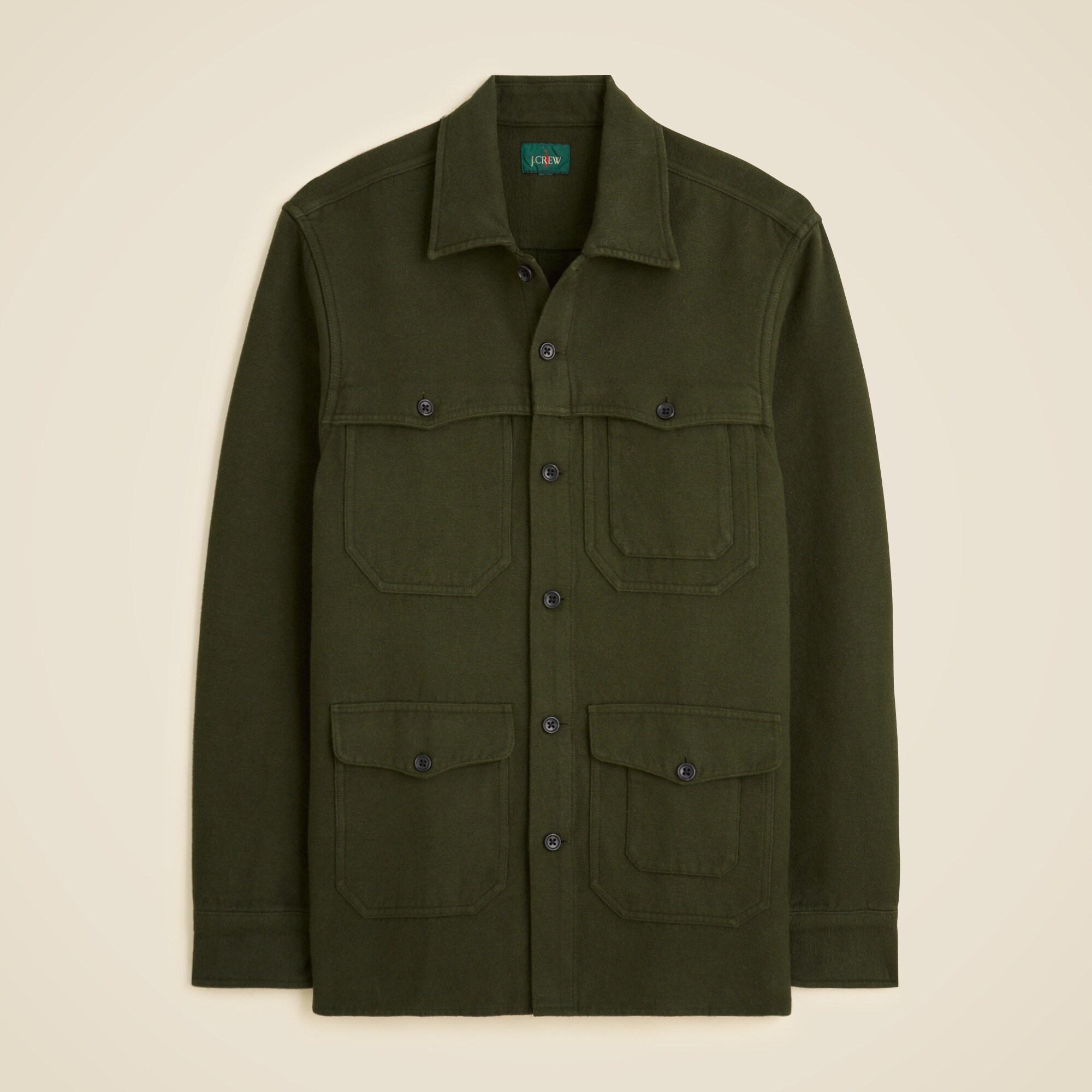 Heavyweight Chamois Field Utility Overshirt In Japanese Cotton For