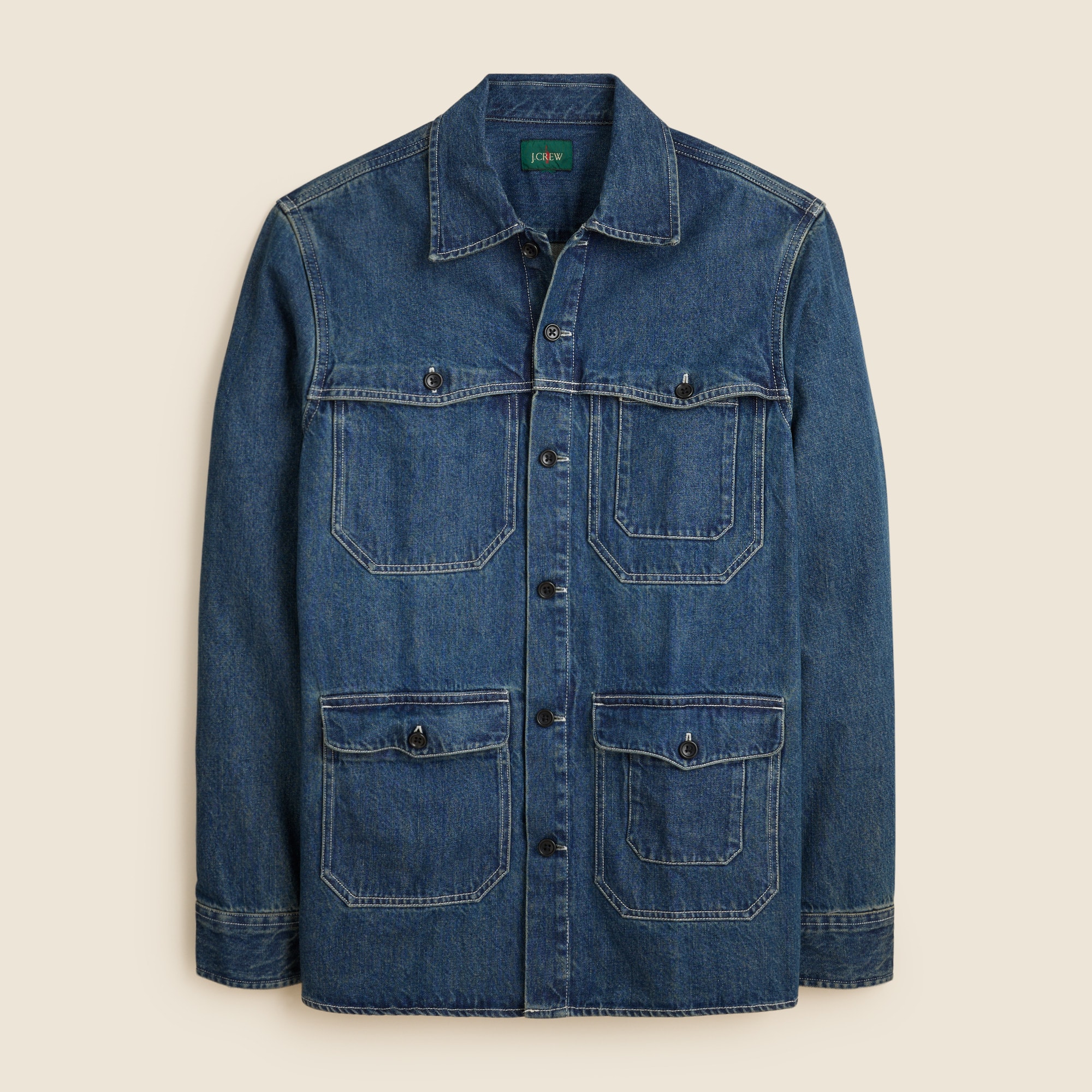 Denim field utility overshirt